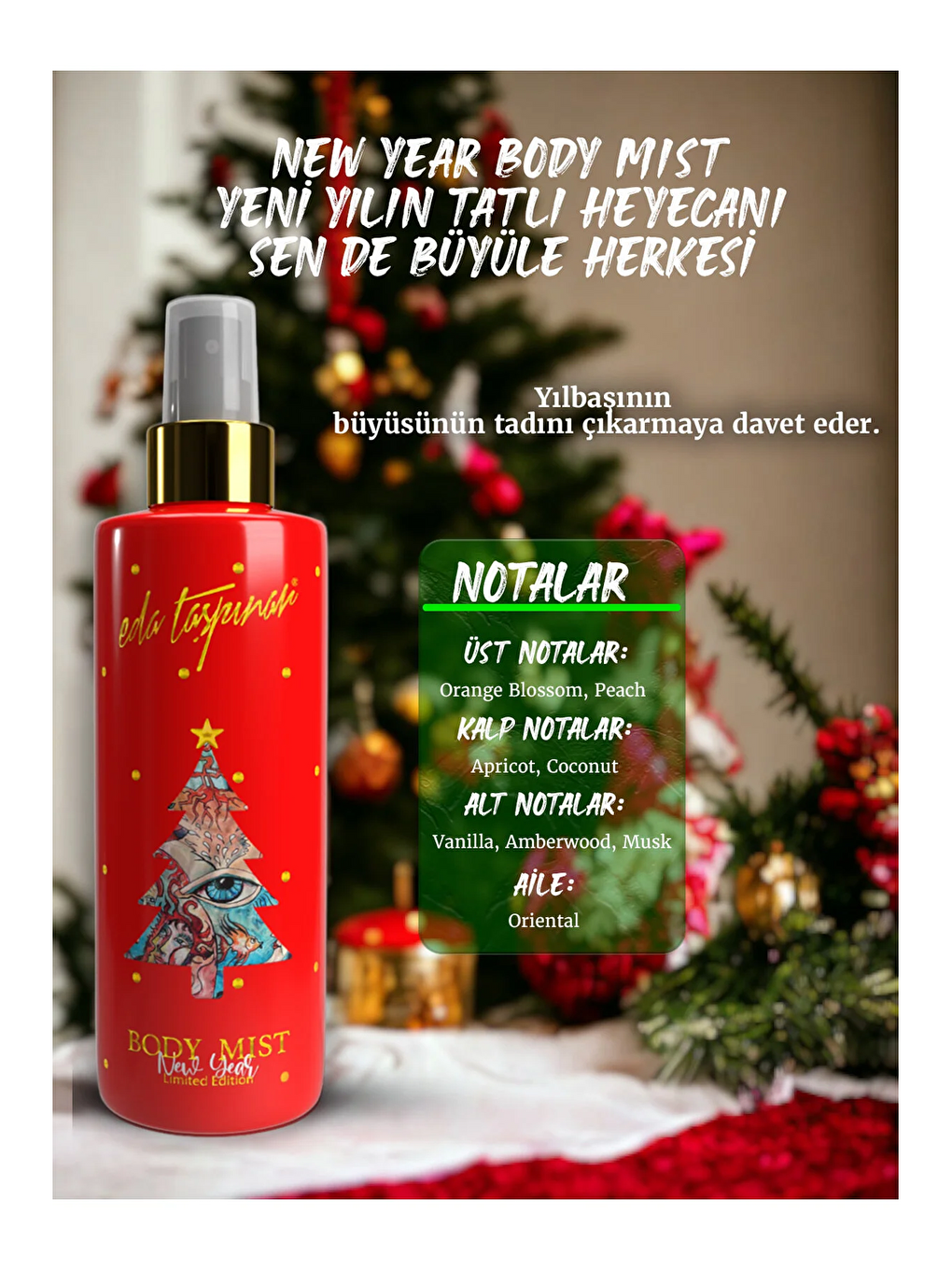 New Year Red No:3 Body Mist Yılbaşı Vücut Spreyi -200ml EGY0009)-2
