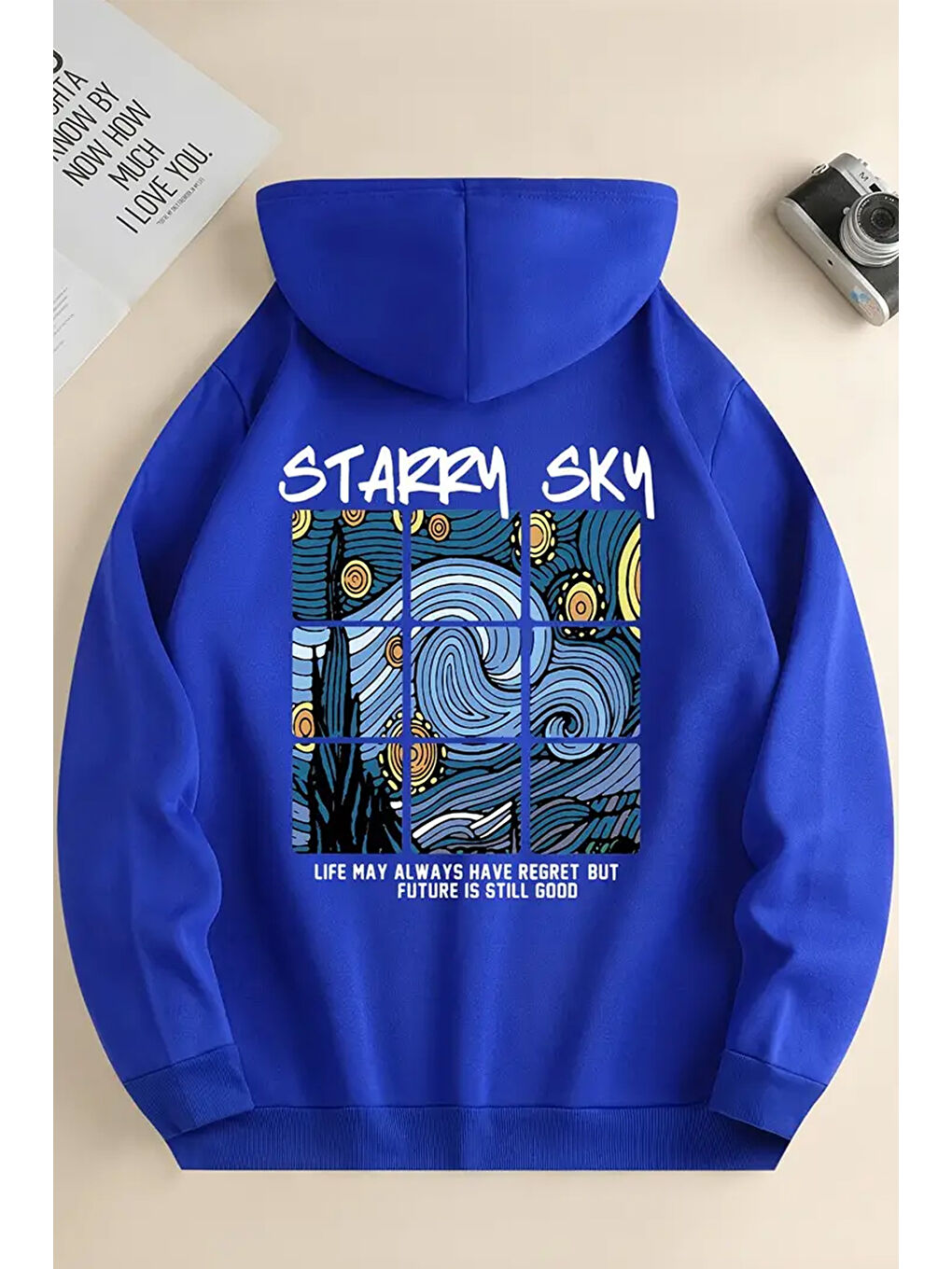 uyguntarz Mavi Starry Sky Baskılı Unisex Oversize Sweatshirt - 1