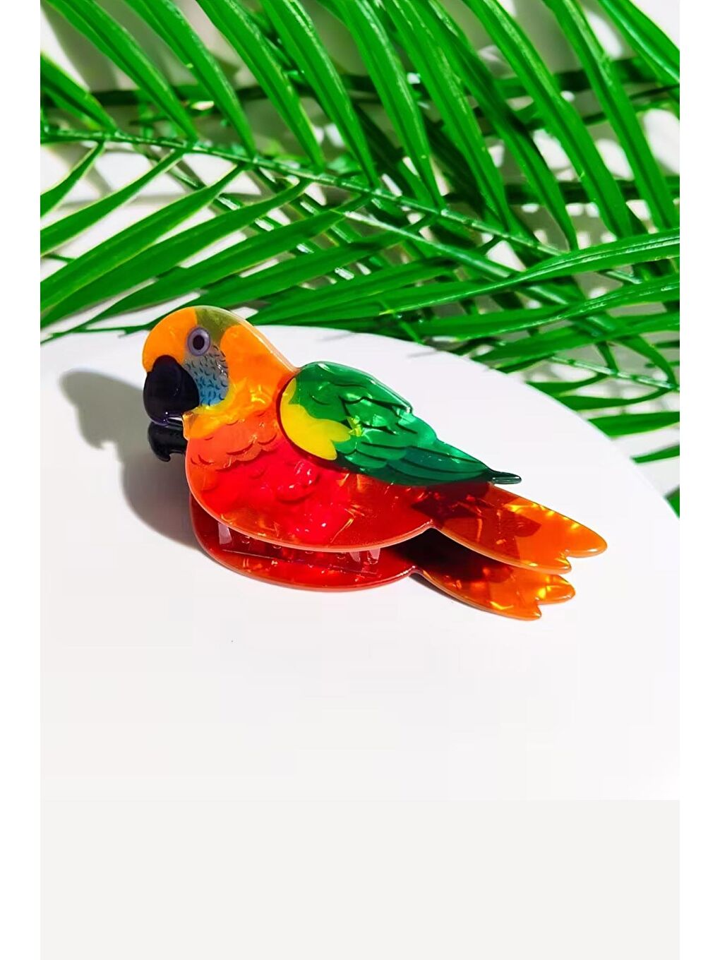 Karışık Papağan Asetat Mandal Saç Tokası-2