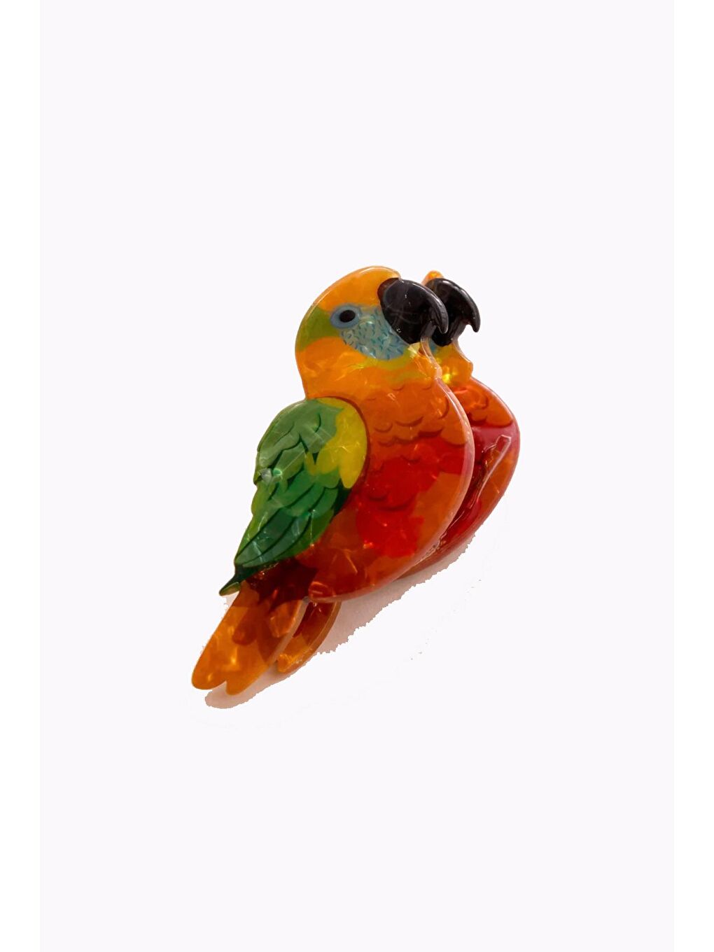 Karışık Papağan Asetat Mandal Saç Tokası-4