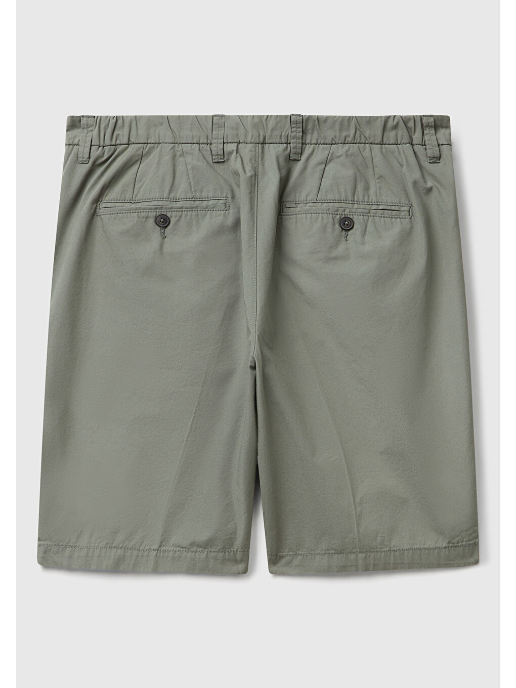 Erkek Soluk Yeşil %100 Pamuk Paraşüt Kumaş Bermuda Şort-3