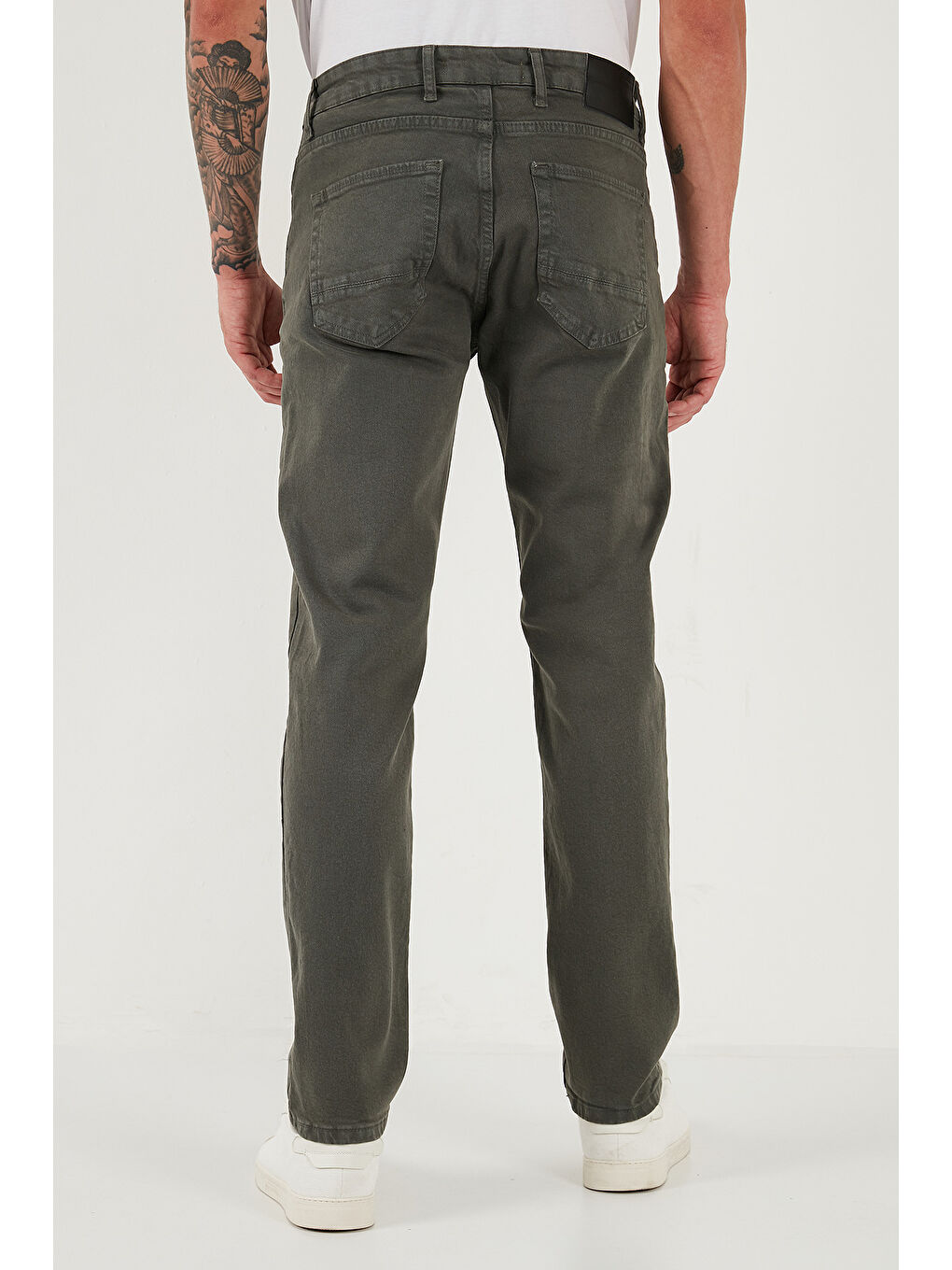 Haki Pamuklu Comfort Fit Normal Bel Boru Paça Jeans 4412C19TEXAS-4