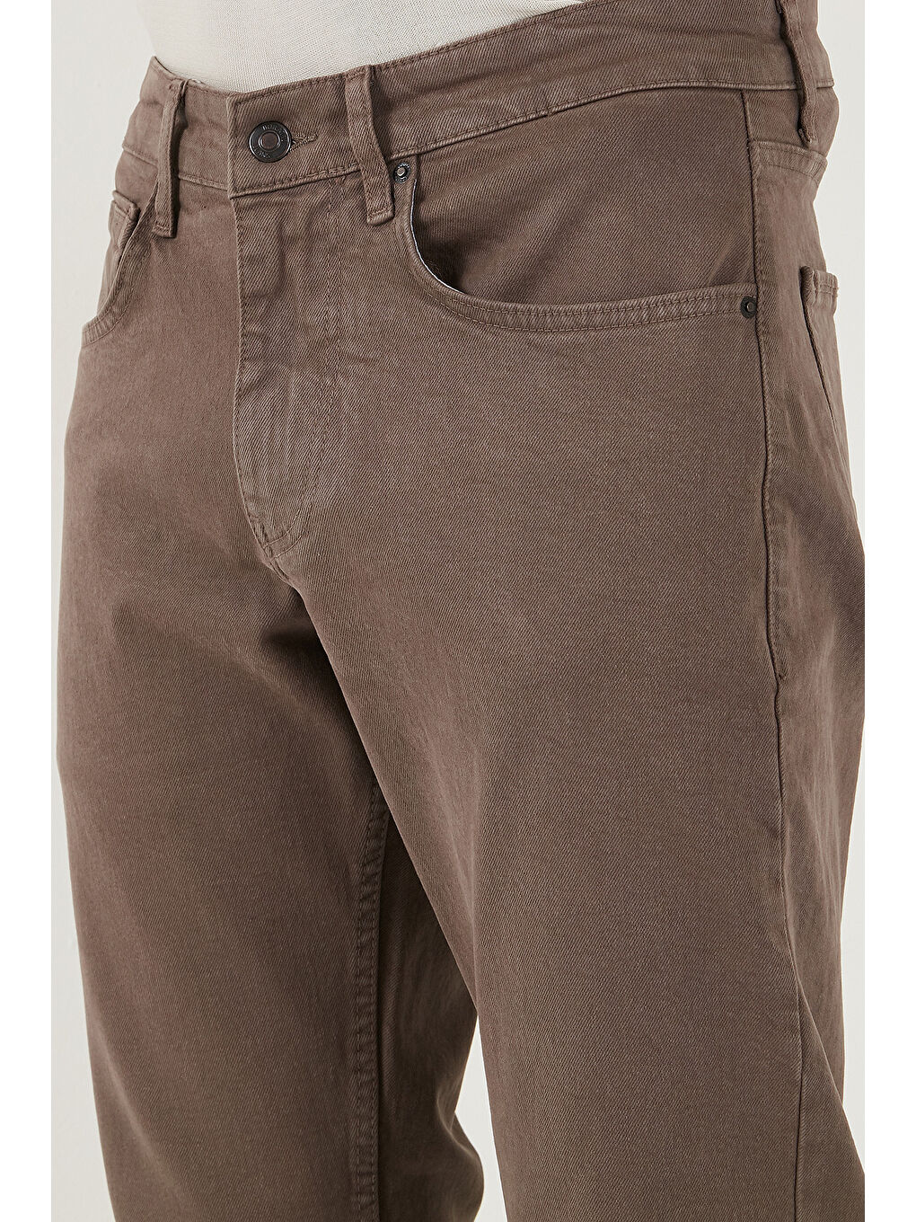 Kahverengi Pamuklu Comfort Fit Normal Bel Boru Paça Jeans 4412C19TEXAS-5