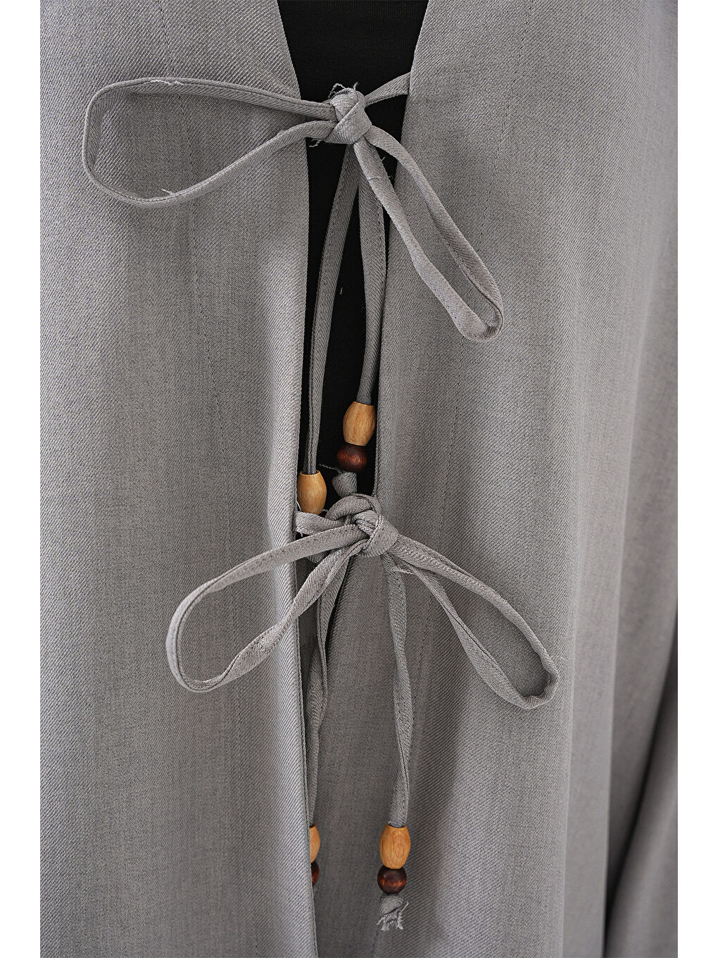 Kadın Keten Kimono İkili Takım 6727 - Gri-5