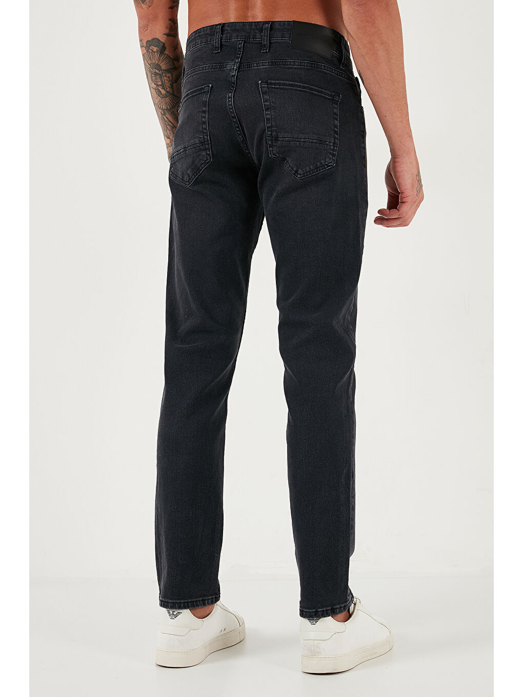 Gri Streç Pamuklu Comfort Fit Yüksek Bel Boru Paça Jeans 4412C03TEXAS-4