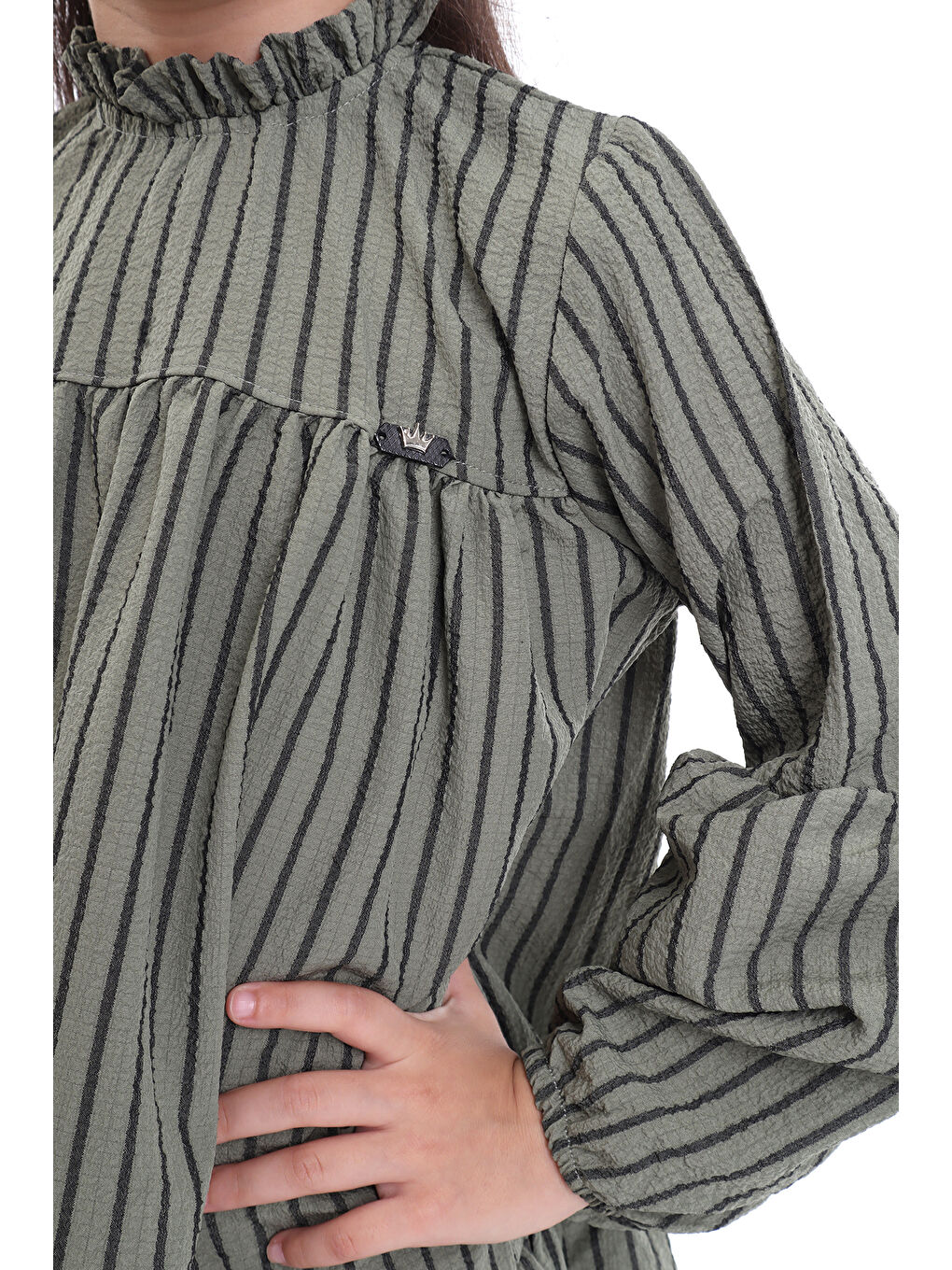 Haki Kız Çocuk Elbise-6