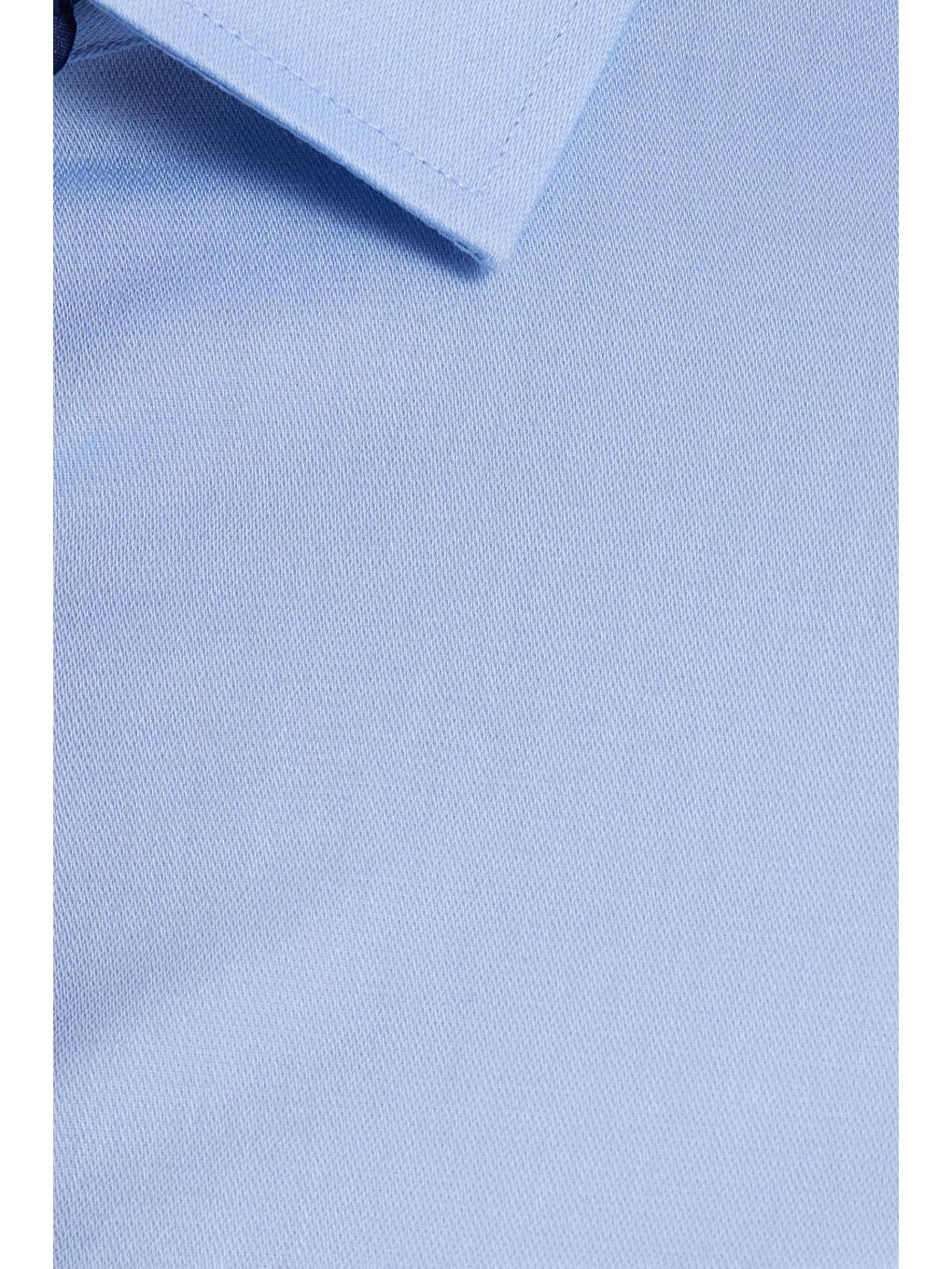 Erkek Regular Fit Açık Mavi Non-Iron Pamuklu Doğa Dostu Ekoteks Belgeli Ütü Gerektirmez Gömlek-5