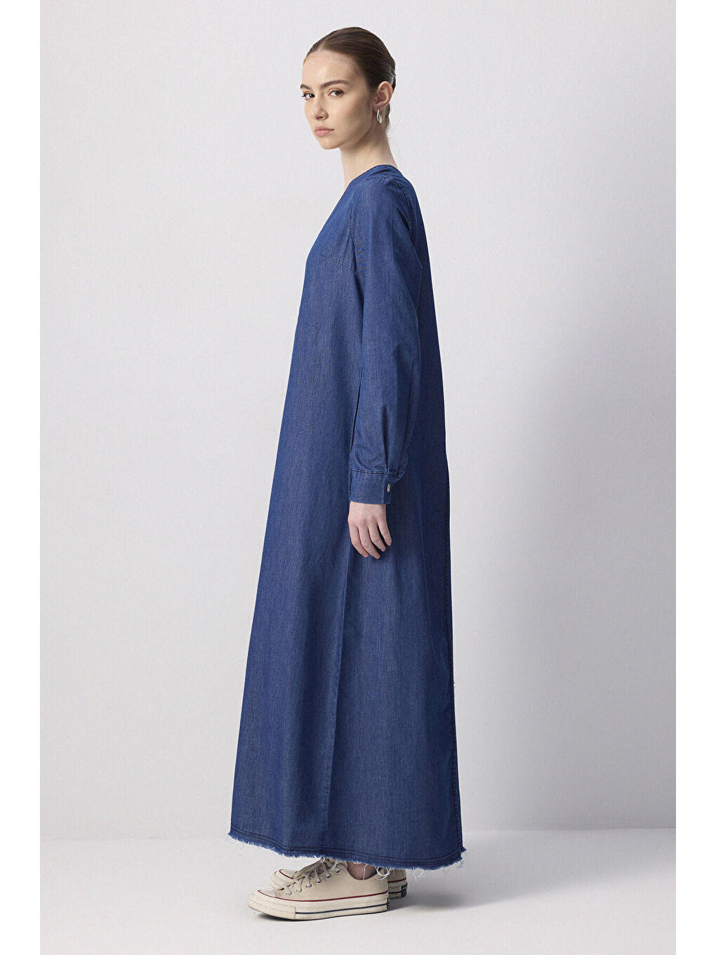 Mavi Denim Efektli Elbise-2