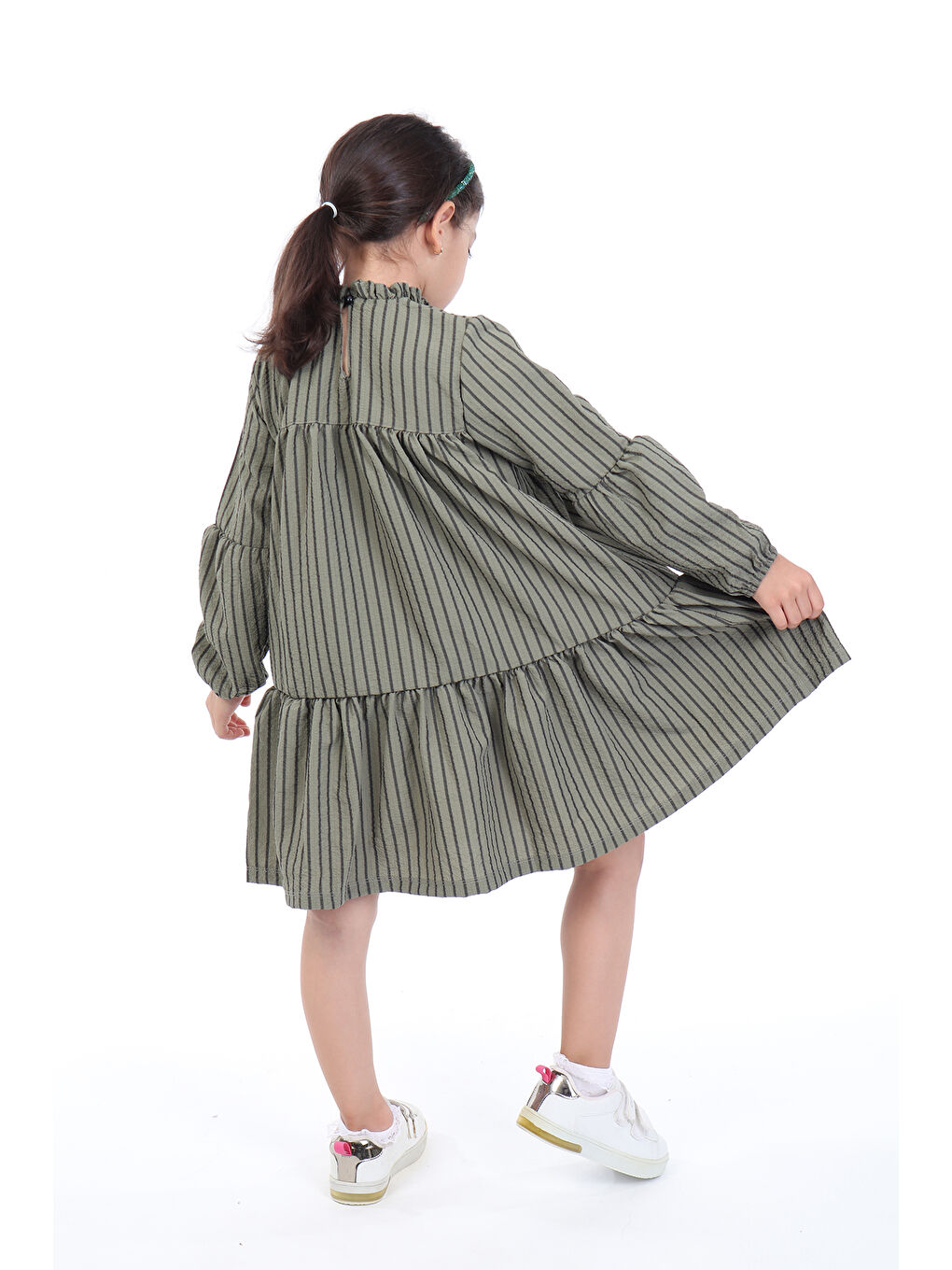 Haki Kız Çocuk Elbise-9