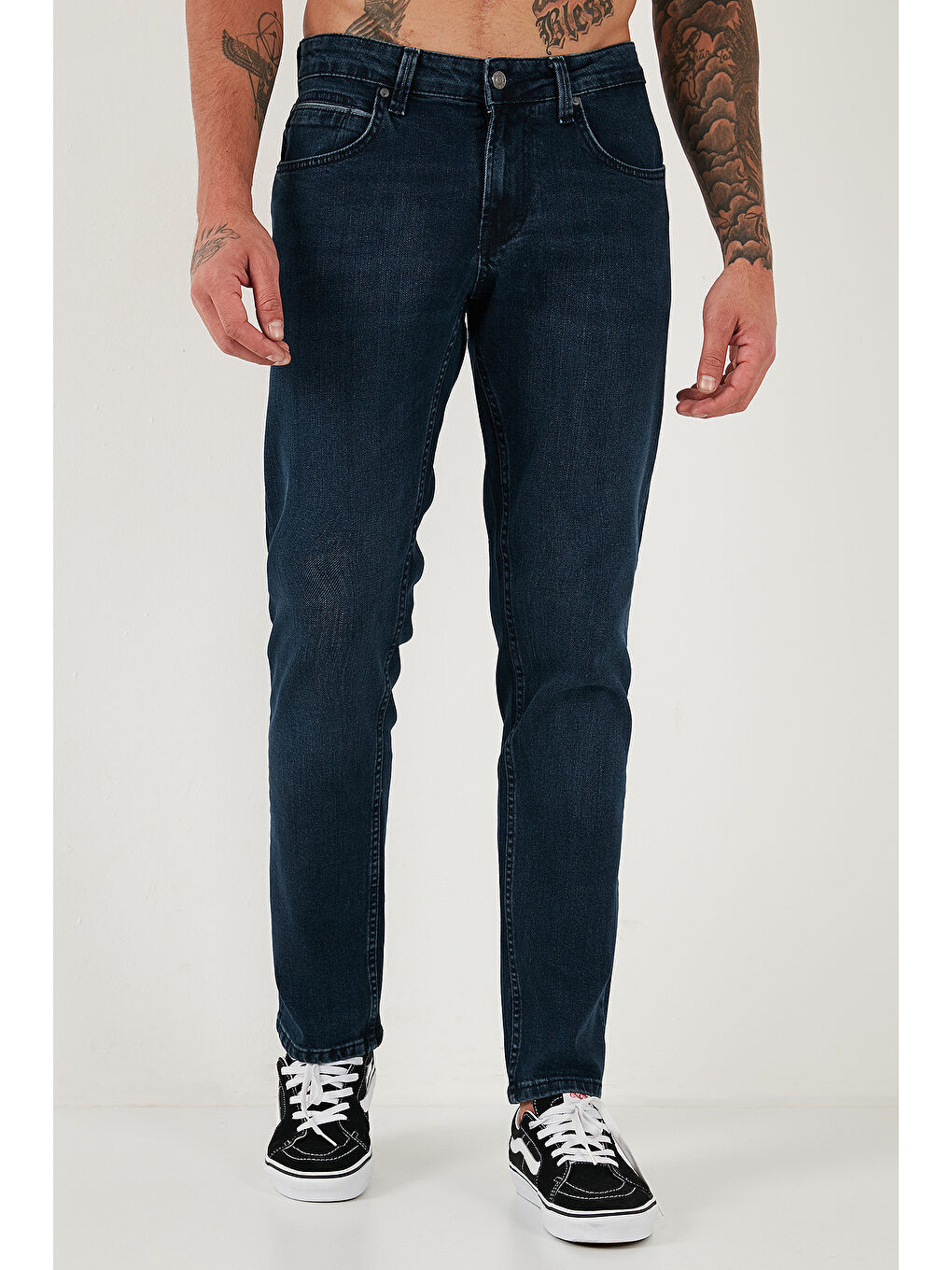 Lacivert Pamuklu Regular Fit Normal Bel Boru Paça Jeans 2211C16PARMA-1
