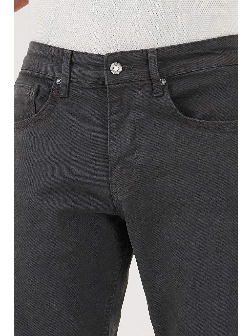 Antrasit Pamuklu Comfort Fit Normal Bel Boru Paça Jeans 4412C19TEXAS-5