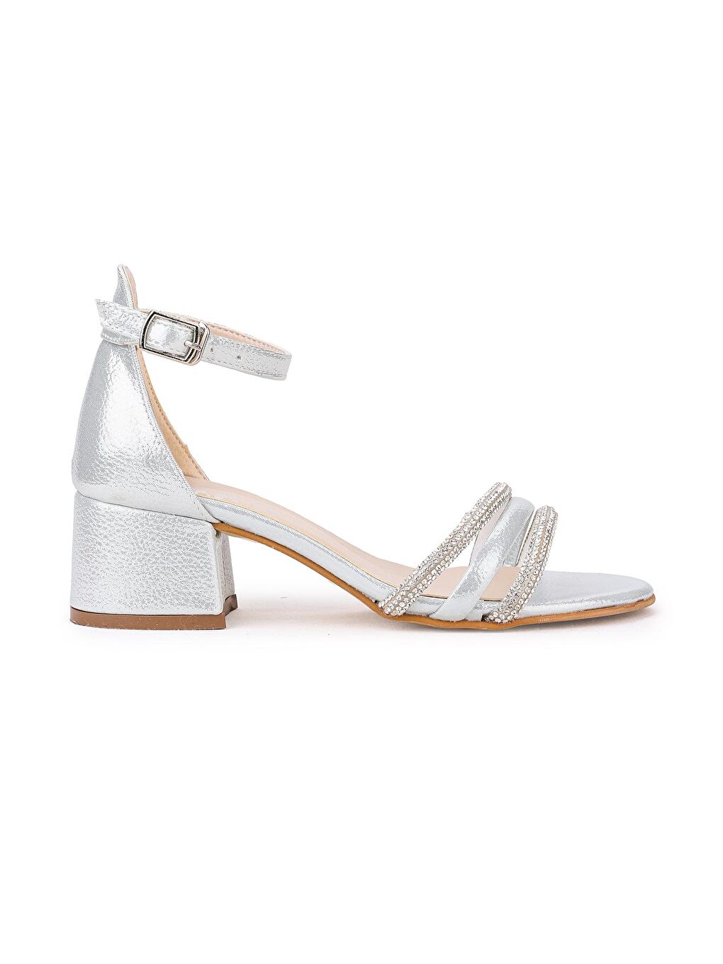 Gri Helena Vakko Günlük Kız Çocuk 3 Cm Topuklu Sandalet Abiye Ayakkabı-2