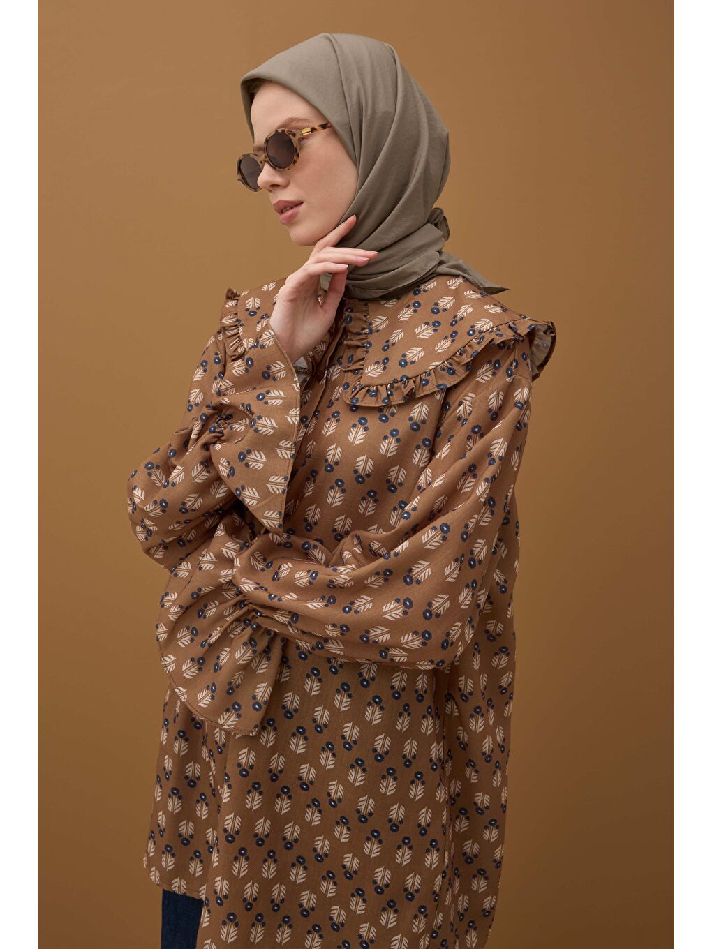 Bej Soft Kraş Eşarp Tozlu Vizon-1