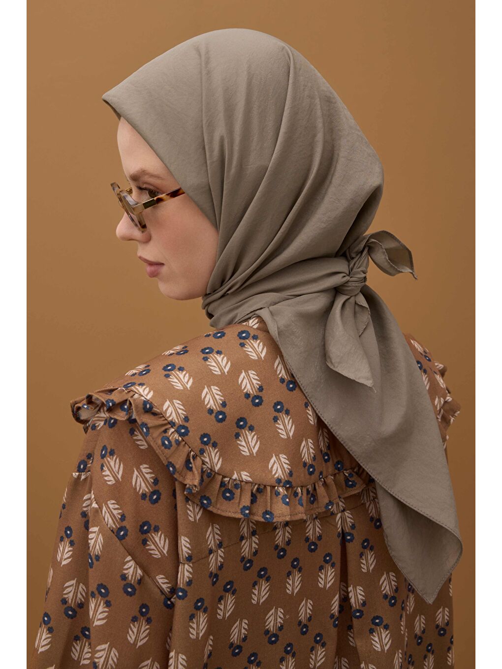 Bej Soft Kraş Eşarp Tozlu Vizon-2