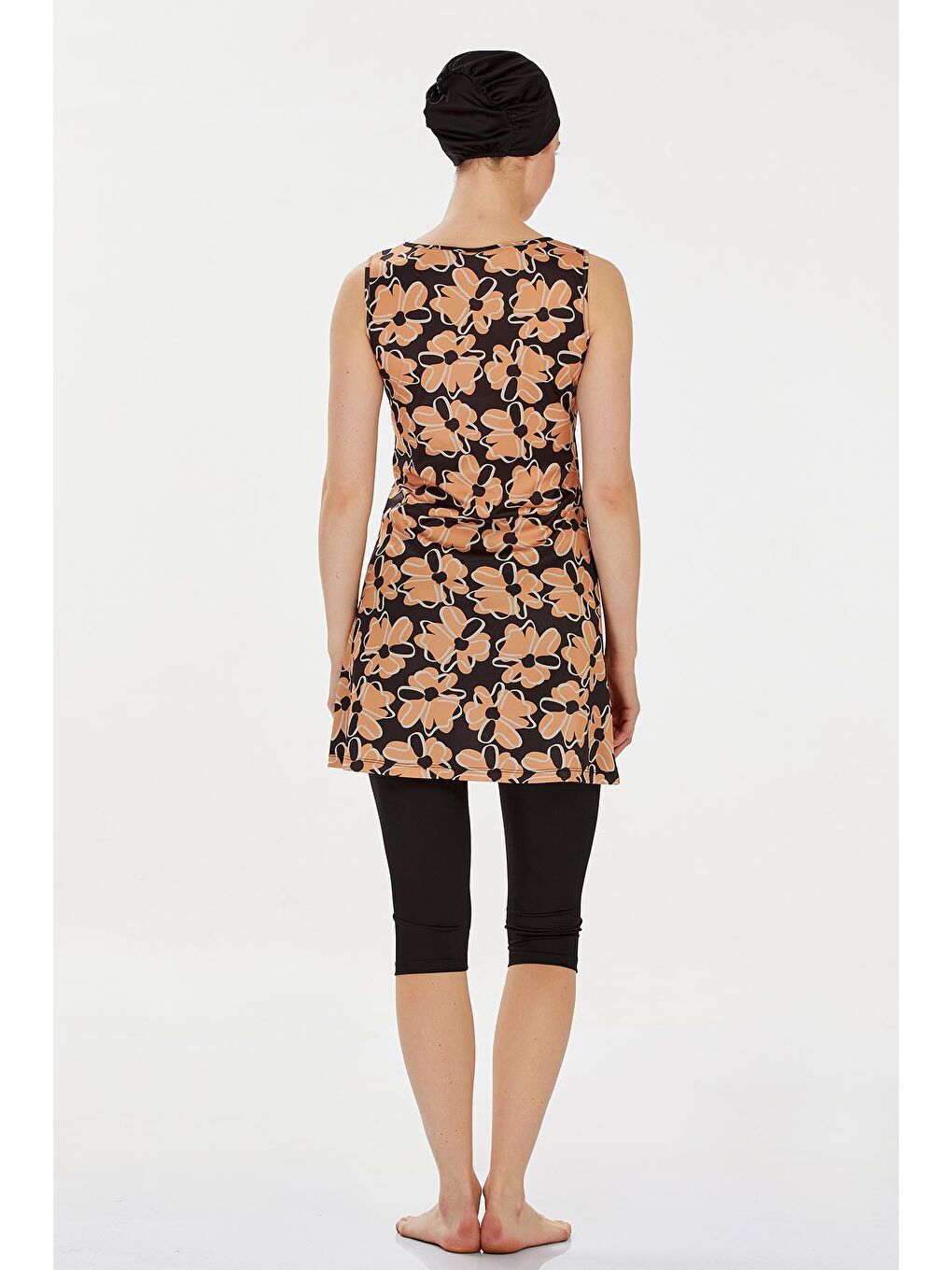 Sıfır Kol Yarı Kapalı Mayo Freyja 9314 Siyah-4