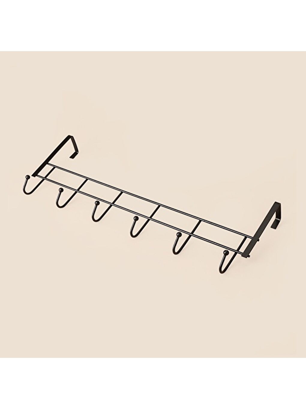 Karışık 6'lı Kapı Arkası Askı - Siyah - 18x49 cm-1