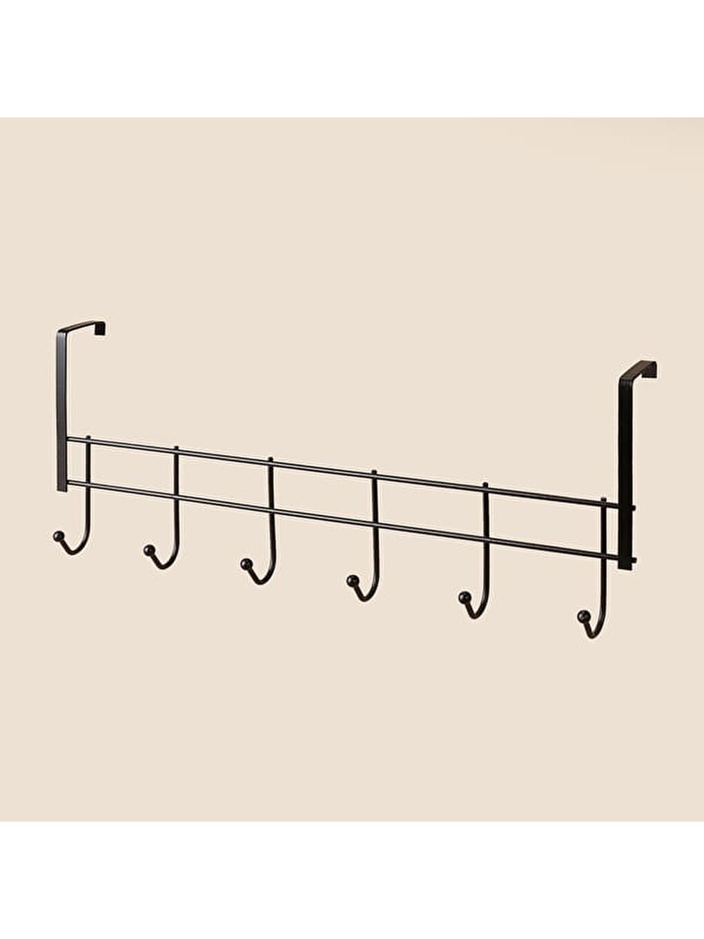 Karışık 6'lı Kapı Arkası Askı - Siyah - 18x49 cm-2