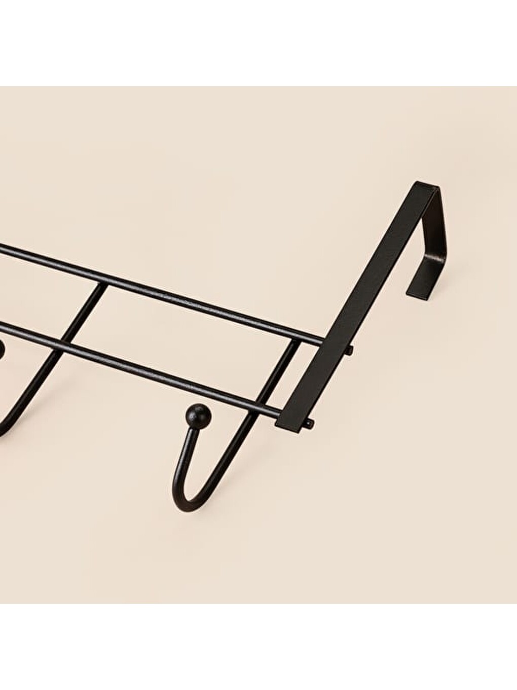 Karışık 6'lı Kapı Arkası Askı - Siyah - 18x49 cm-3