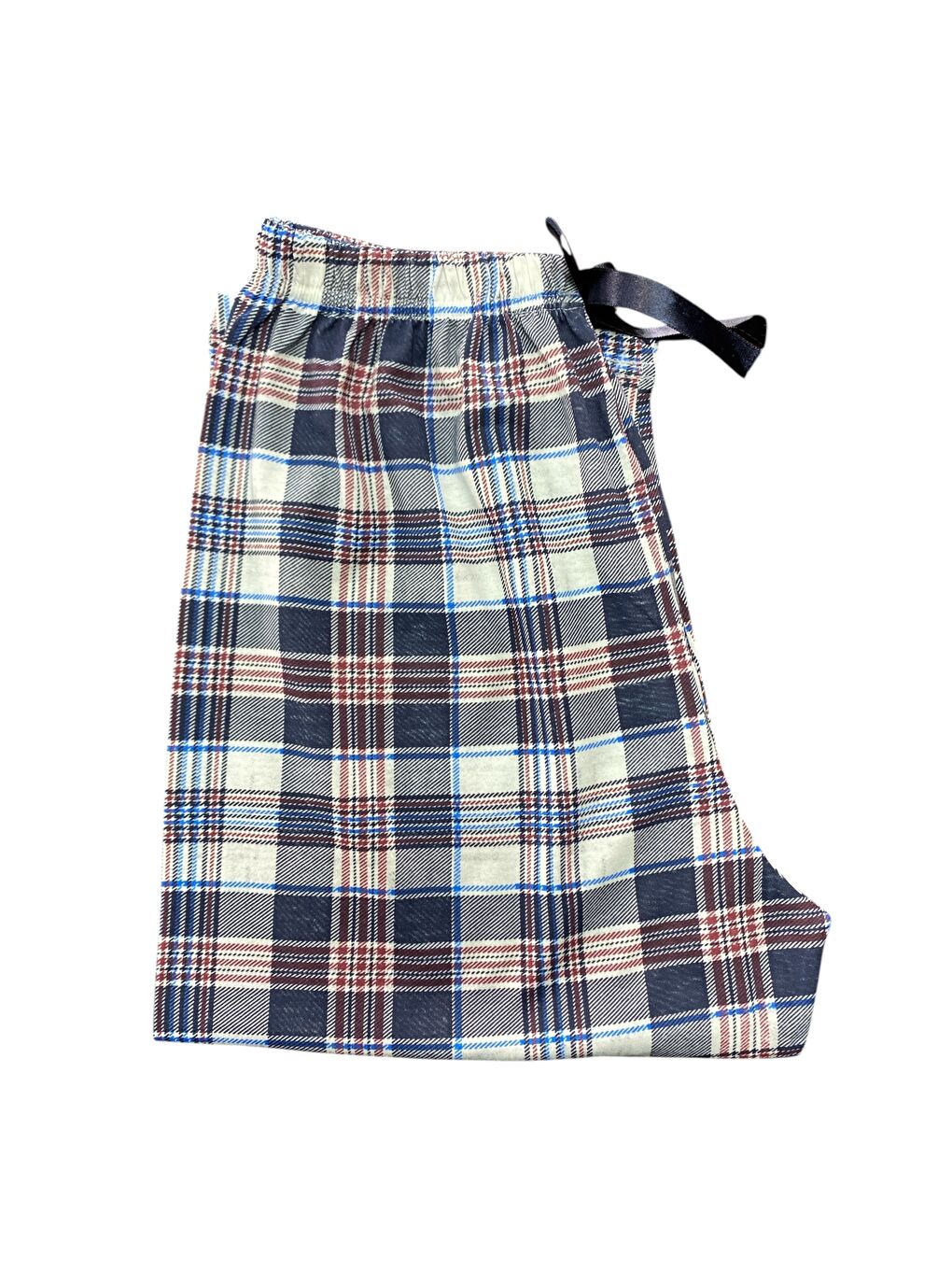 Kadın Mavi Pamuklu Lastikli Rahat Kapri Pijama Altı-1