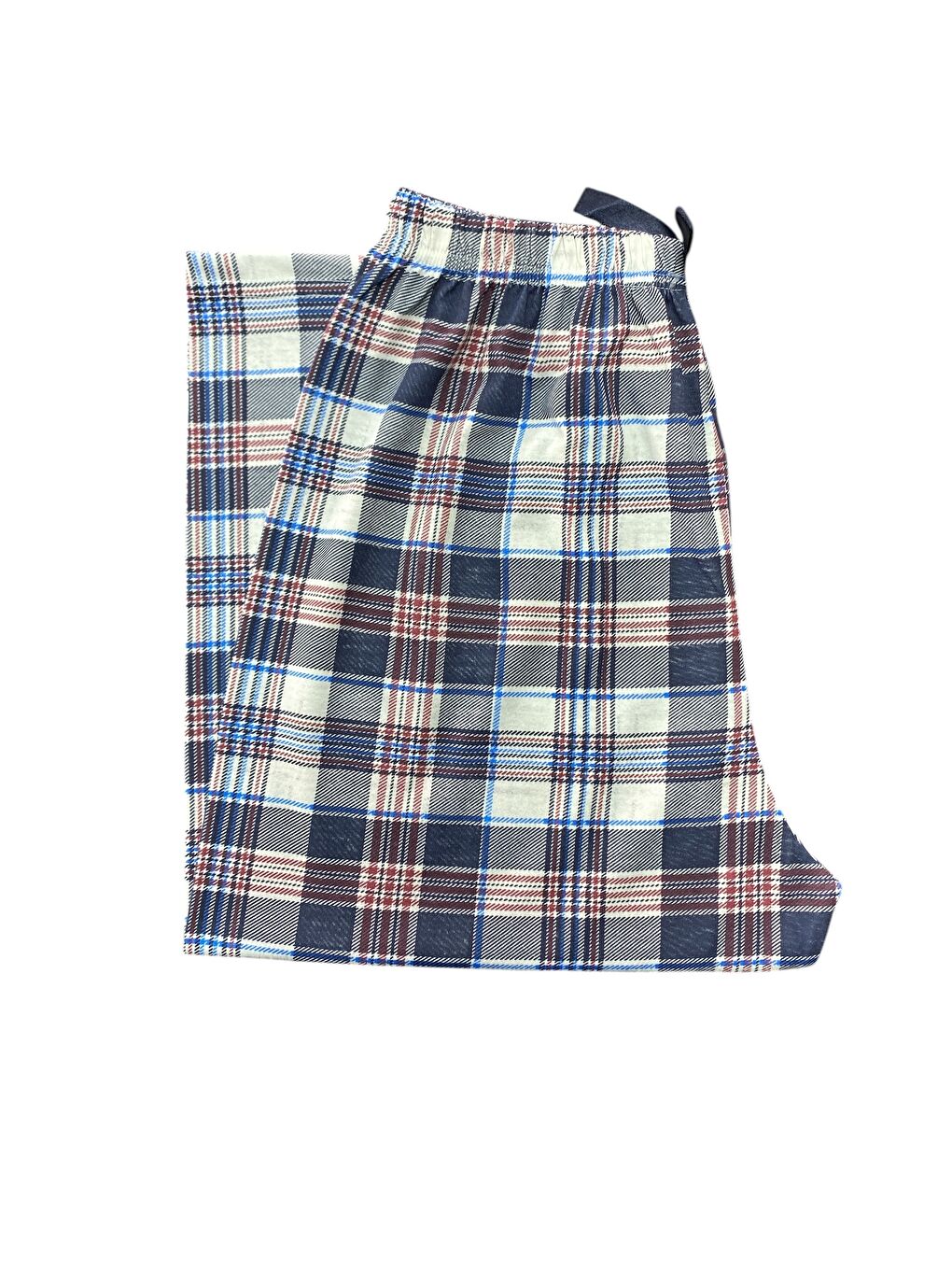 Kadın Mavi Pamuklu Lastikli Rahat Kapri Pijama Altı-2