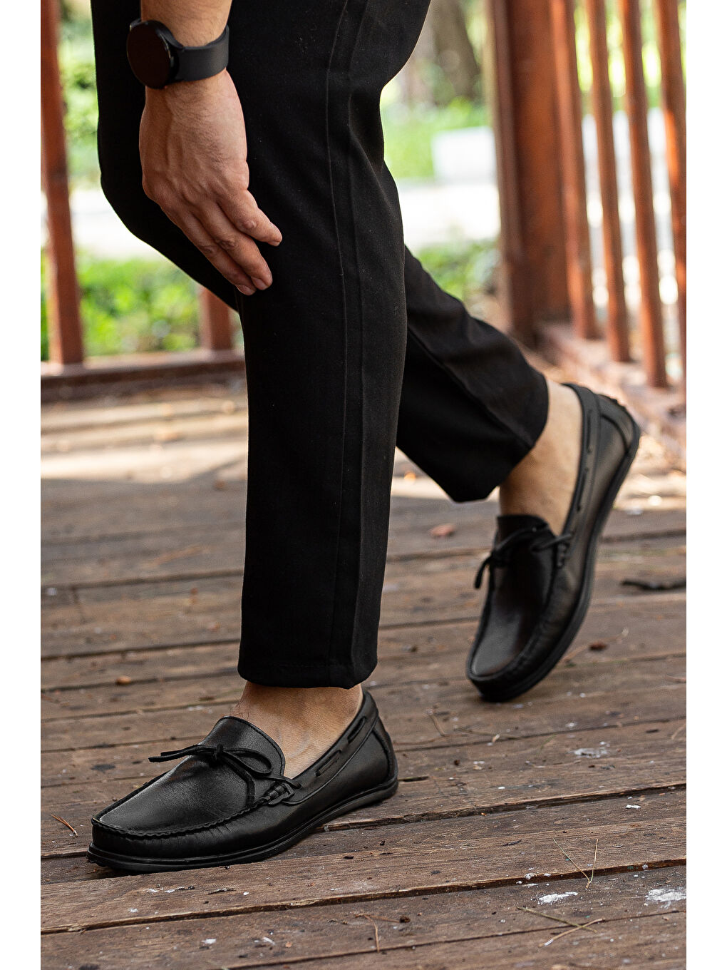 Siyah D0465 Günlük Ortopedik Hakiki Deri Erkek Klasik Ayakkabı-1