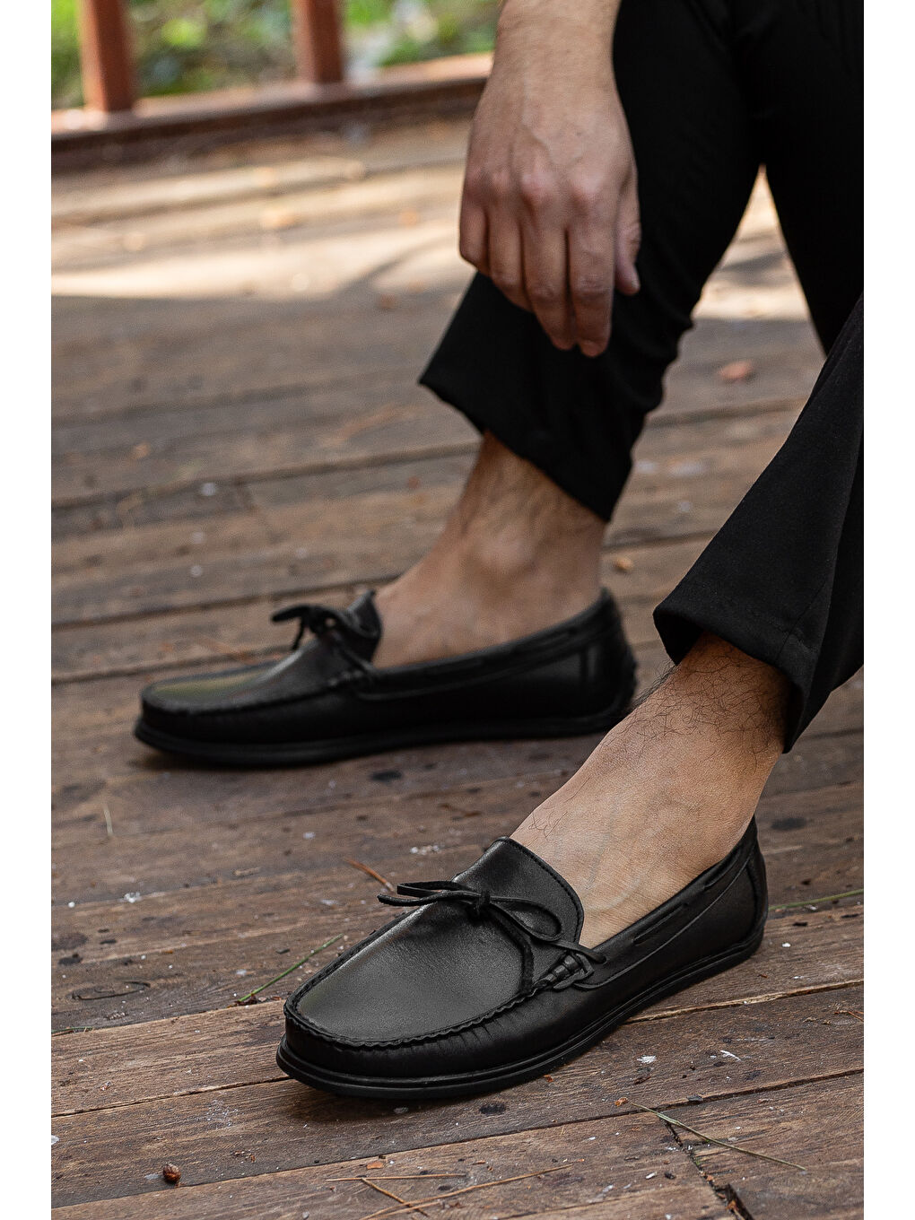 Siyah D0465 Günlük Ortopedik Hakiki Deri Erkek Klasik Ayakkabı-2