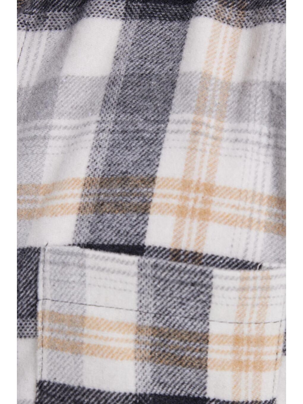 Gri Erkek Regular Fit Rahat Kesim Kışlık Kareli Oduncu Gömlek-5