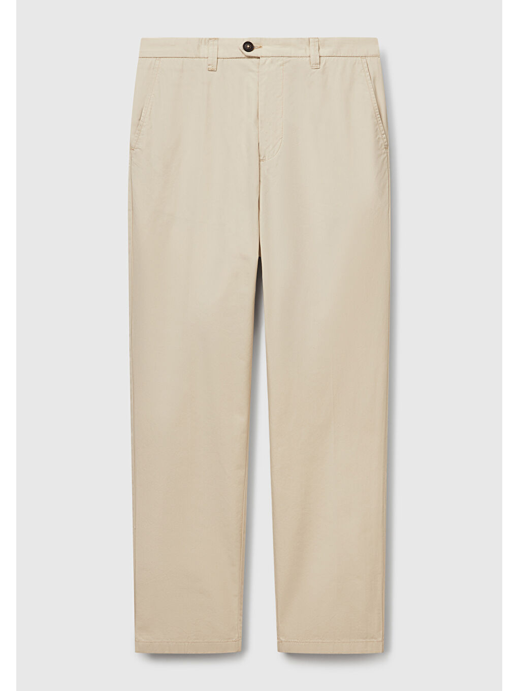 Bej Erkek Taş Rengi %100 Pamuk Paraşüt Kumaş Slim Fit Chino Pantolon-1