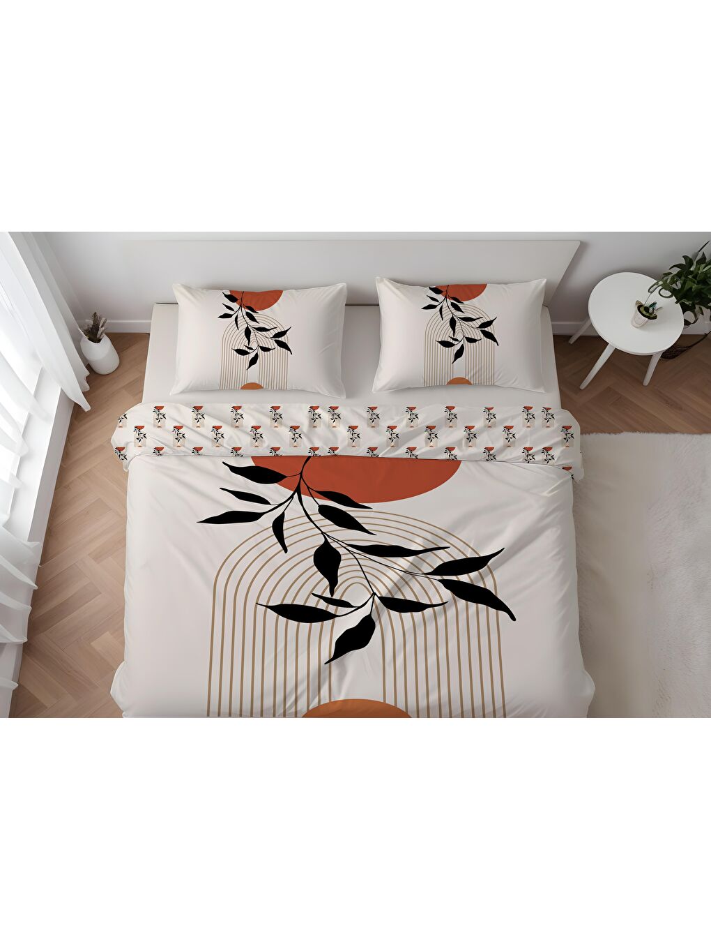 Karışık Baskılı,Desenli Çift Kişilik Nevresim Takımı (ÇARŞAFSIZ) 200x220 cm