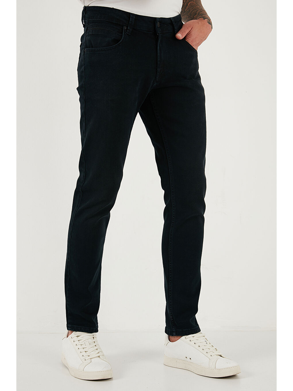 Lacivert Pamuklu Normal Bel Regular Fit Boru Paça Jeans 2211C05PARMA-3