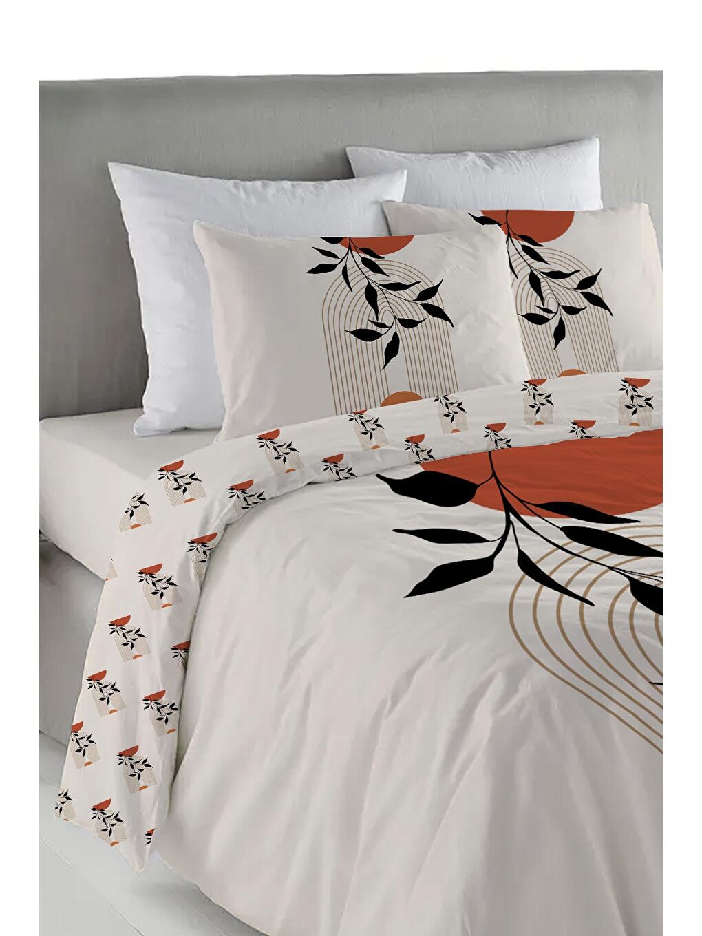 Karışık Baskılı,Desenli Çift Kişilik Nevresim Takımı (ÇARŞAFSIZ) 200x220 cm-1