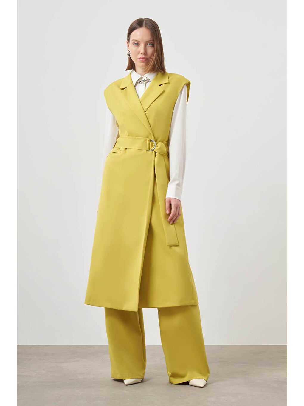 Tokalı Double Uzun Yağ Yeşili Yelek