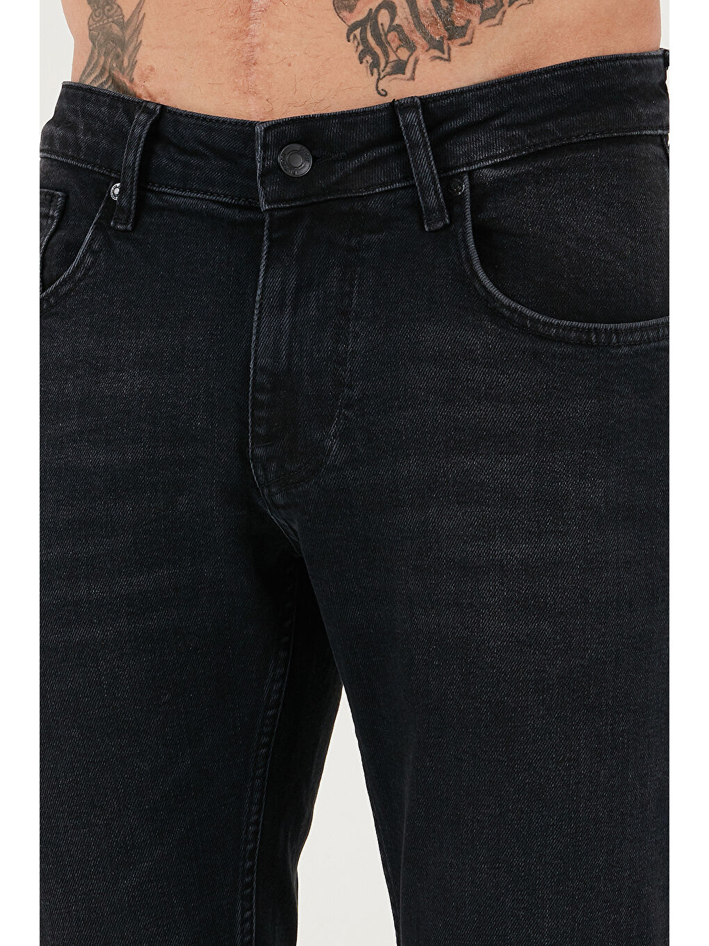 Siyah Pamuklu Regular Fit Normal Bel Boru Paça Jeans 2203C14PARMA-5