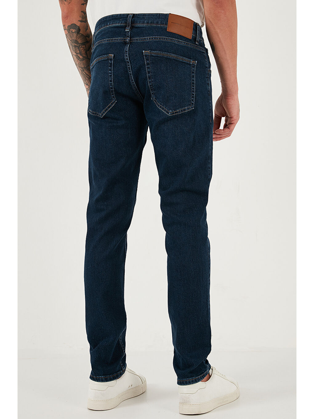 Lacivert Pamuklu Slim Fit Yüksek Bel Dar Paça Jeans 3300C28TOKYO-6