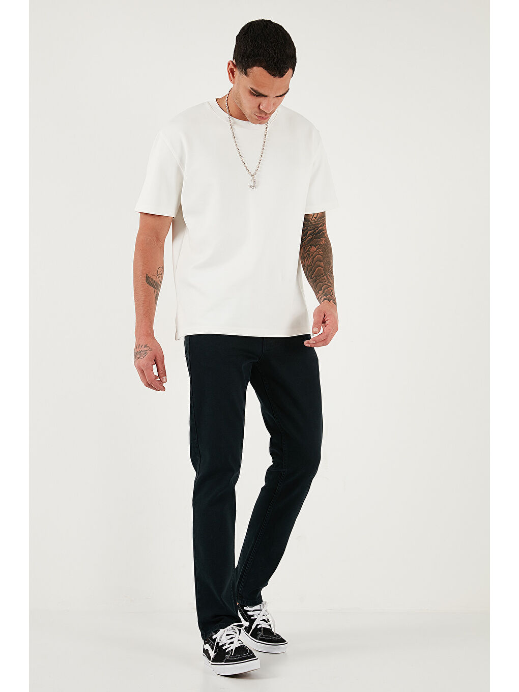 Lacivert Pamuklu Comfort Fit Normal Bel Düz Paça Jeans 412C05TEXAS