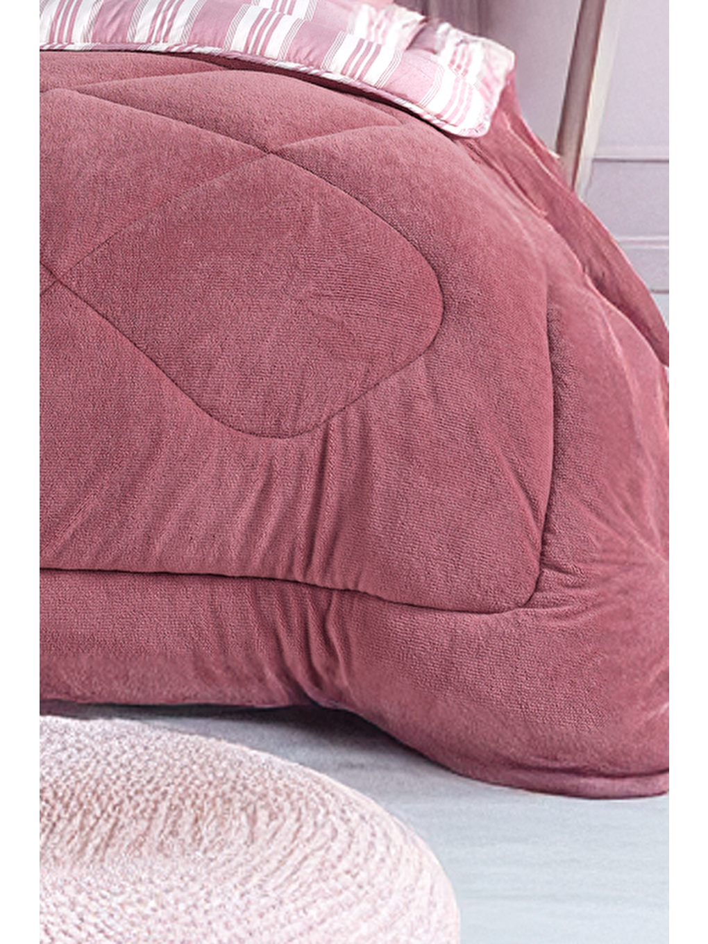 UPSTYLE Comfort Set Yeni Nesil Wellsoft Yorganlı 2 Parça Tek Kişilik Soft Line Bordo - 2