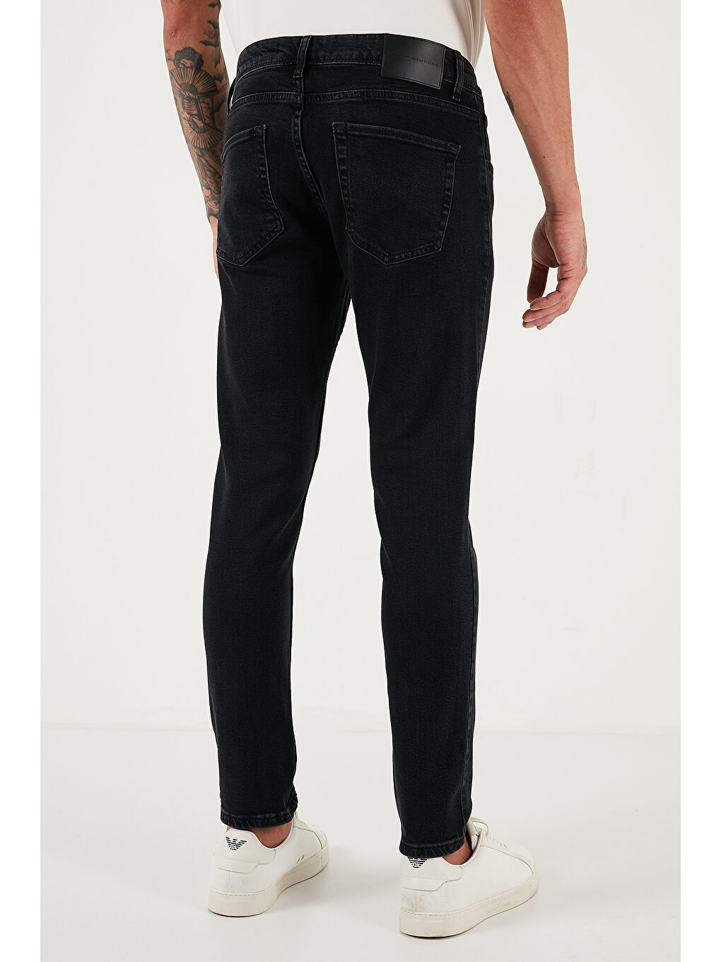 Siyah Streç Pamuklu Slim Fit Yüksek Bel Dar Paça Jeans 3300C14TOKYO-4