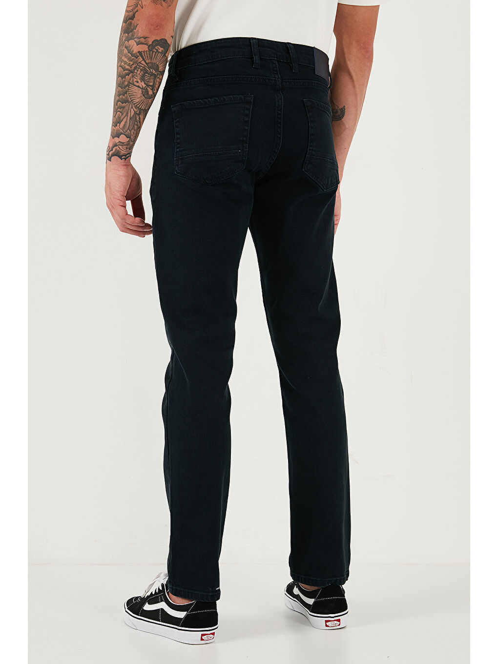 Lacivert Pamuklu Comfort Fit Normal Bel Düz Paça Jeans 412C05TEXAS-4