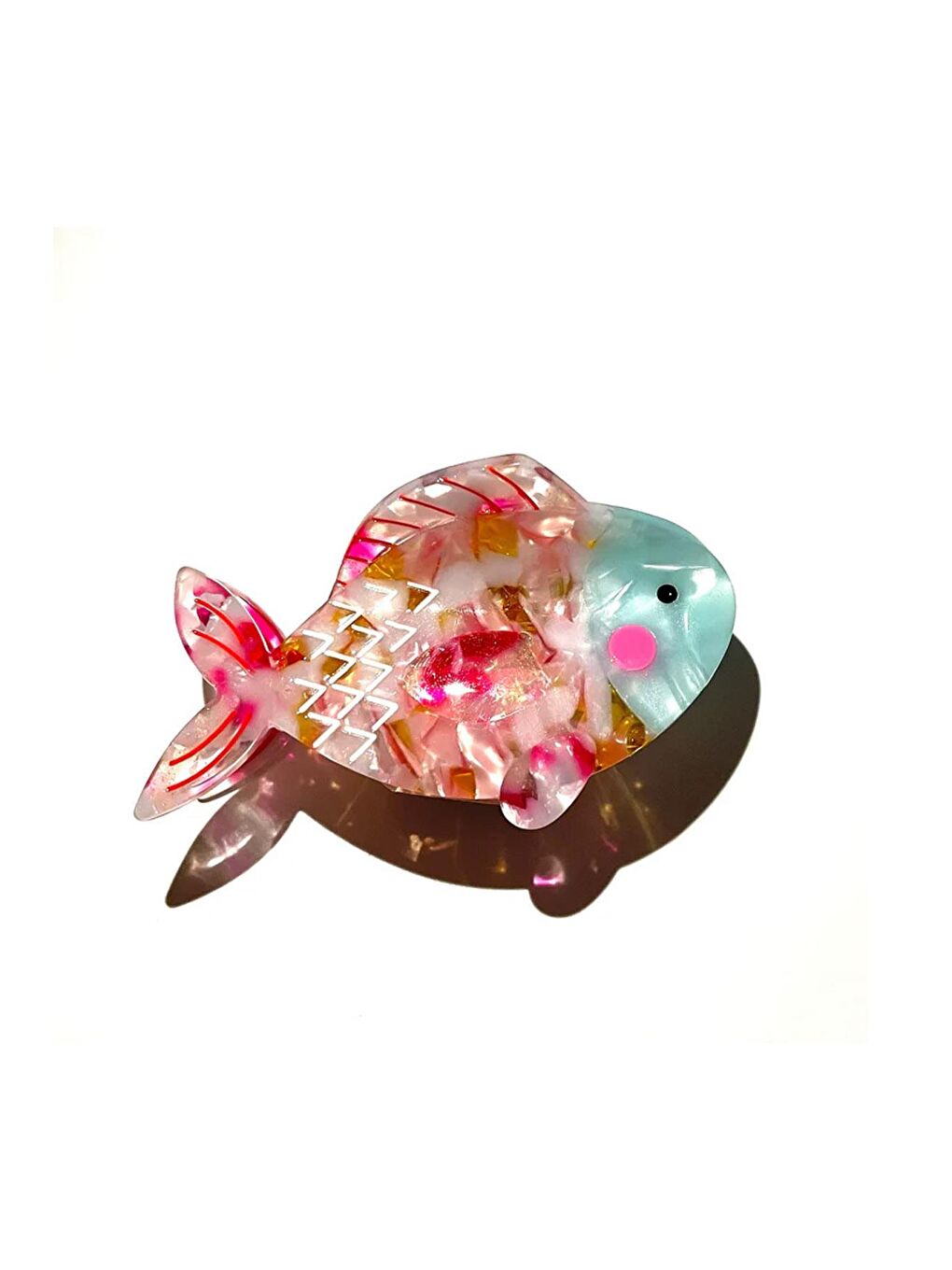 Karışık Renkli Balık Asetat Mandal Saç Tokası-1