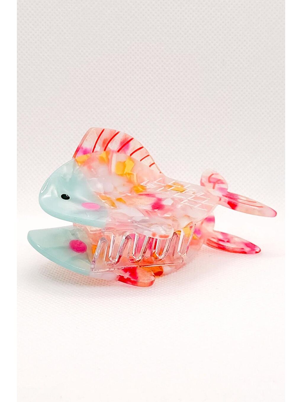 Karışık Renkli Balık Asetat Mandal Saç Tokası-3