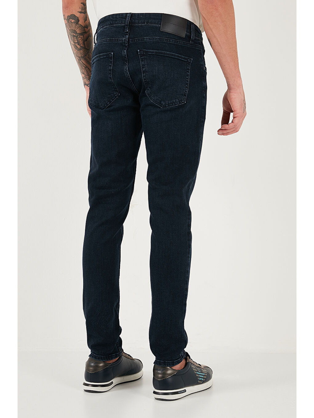 Lacivert Pamuklu Slim Fit Yüksek Bel Dar Paça Jeans 3300C47TOKYO-5