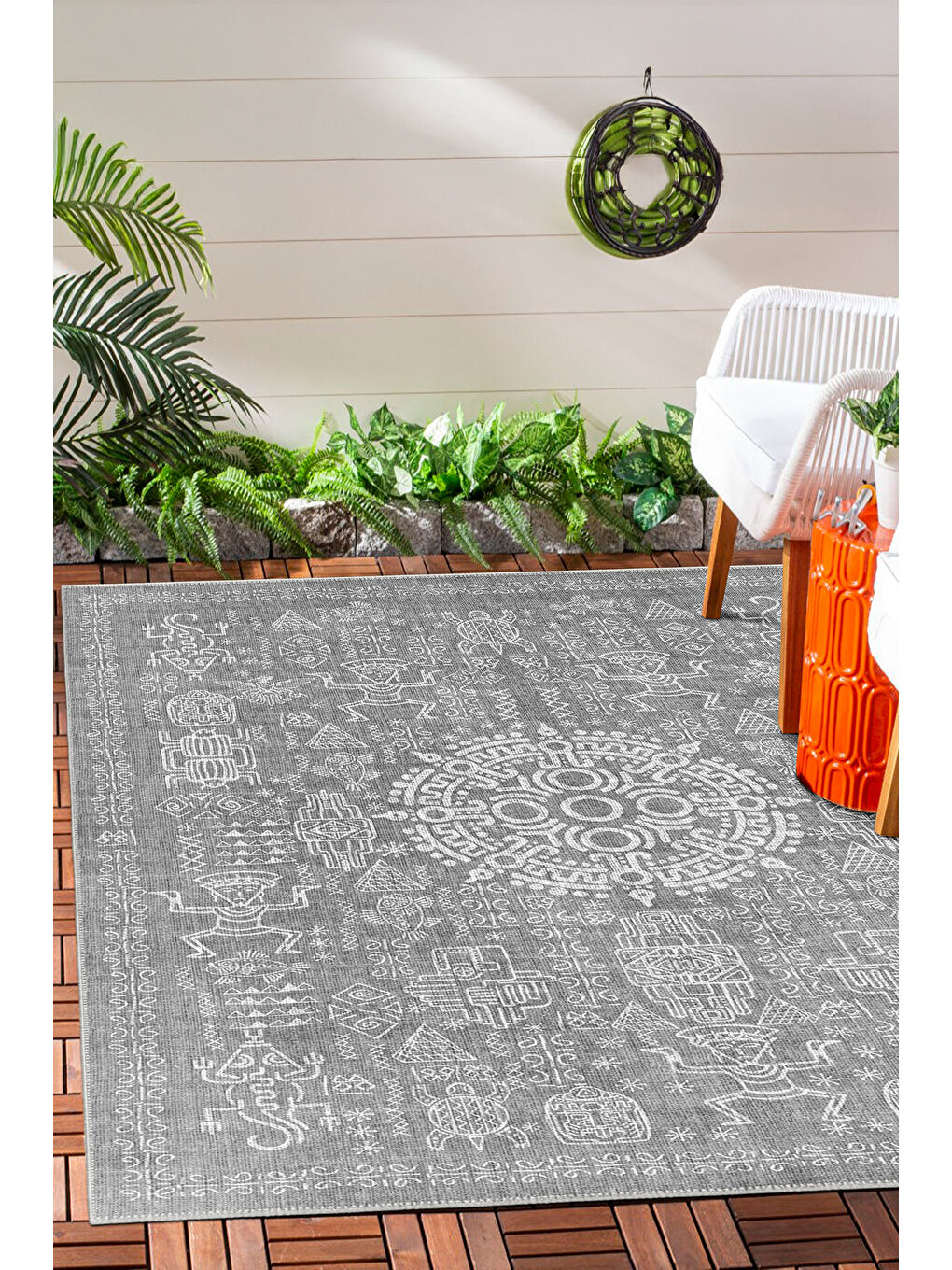 Gri Modern Dekoratif Yıkanabilir Kaymaz Taban Halı – İnce, Yumuşak Salon Halısı, Mutfak Halısı ve Yolluk-1