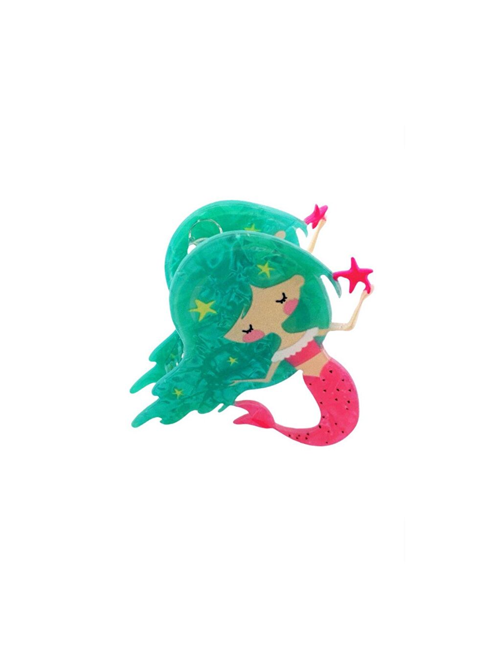 Karışık Sedefli Deniz Kızı Asetat Mandal Saç Tokası