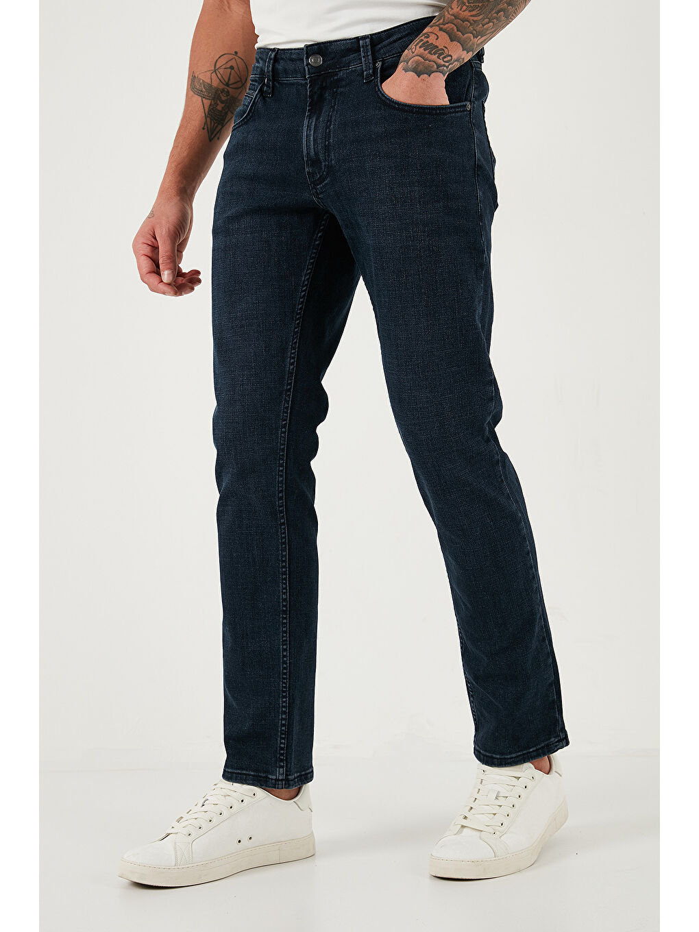 Lacivert Pamuklu Regular Fit Normal Bel Boru Paça Jeans 2211C27PARMA-2