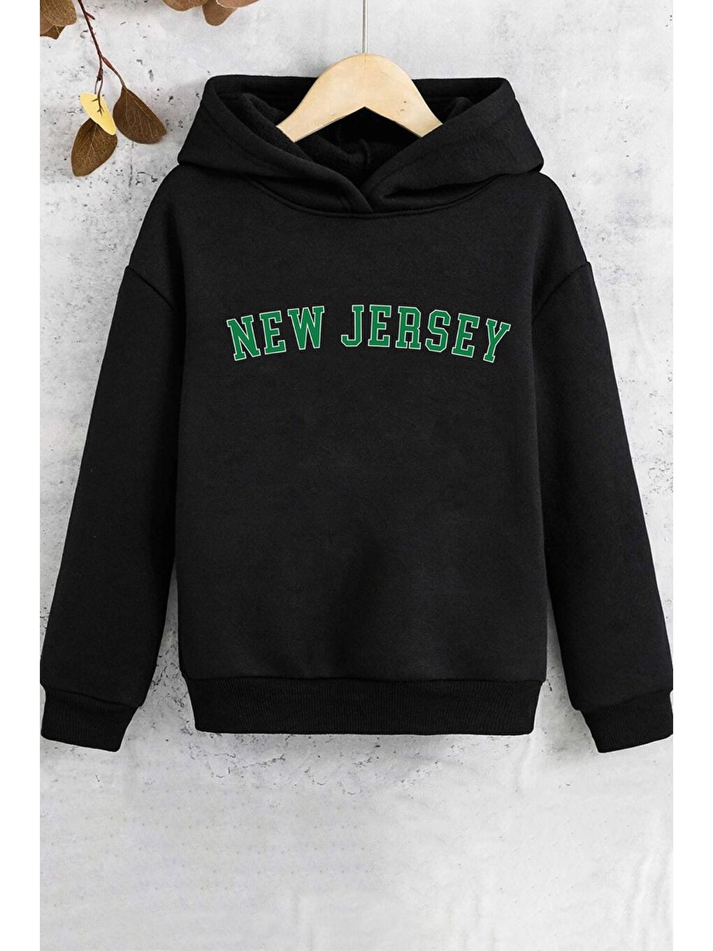 uyguntarz Siyah Çocuk New Jersey Baskılı Sweatshirt