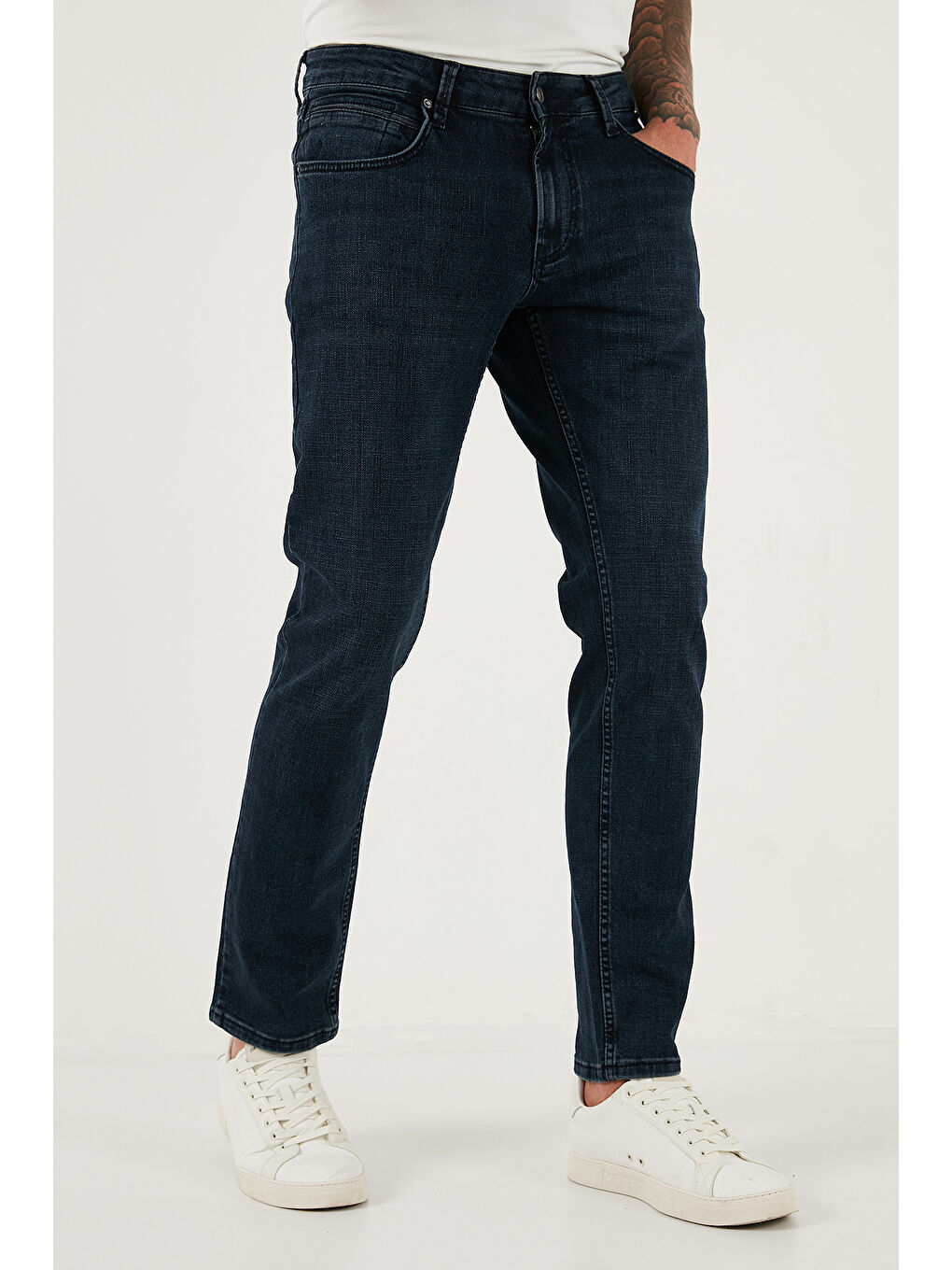Lacivert Pamuklu Regular Fit Normal Bel Boru Paça Jeans 2211C27PARMA-4