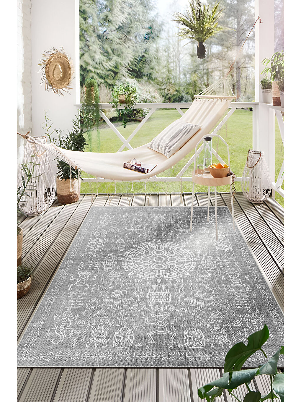 Gri Modern Dekoratif Yıkanabilir Kaymaz Taban Halı – İnce, Yumuşak Salon Halısı, Mutfak Halısı ve Yolluk-2