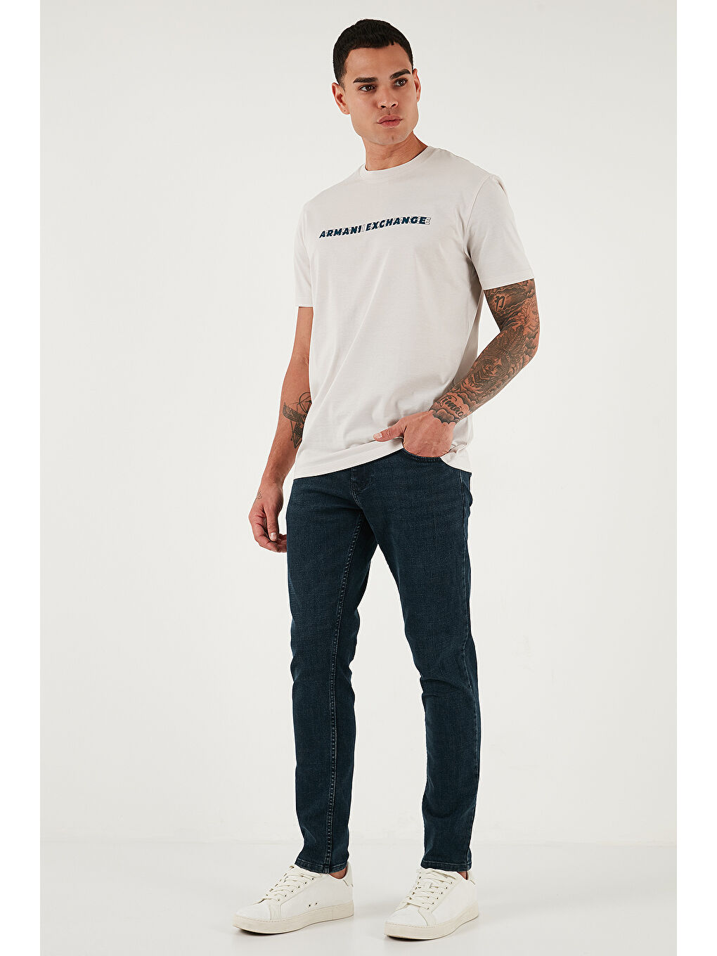 Mavi Streç Pamuklu Slim Fit Yüksek Bel Dar Paça Jeans 3300C46TOKYO