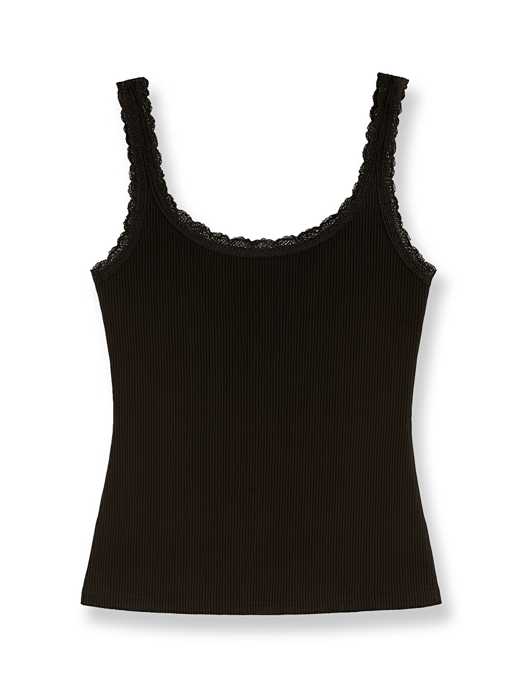 Siyah Kaşkorse Dantel Askılı Kadın Atlet-2