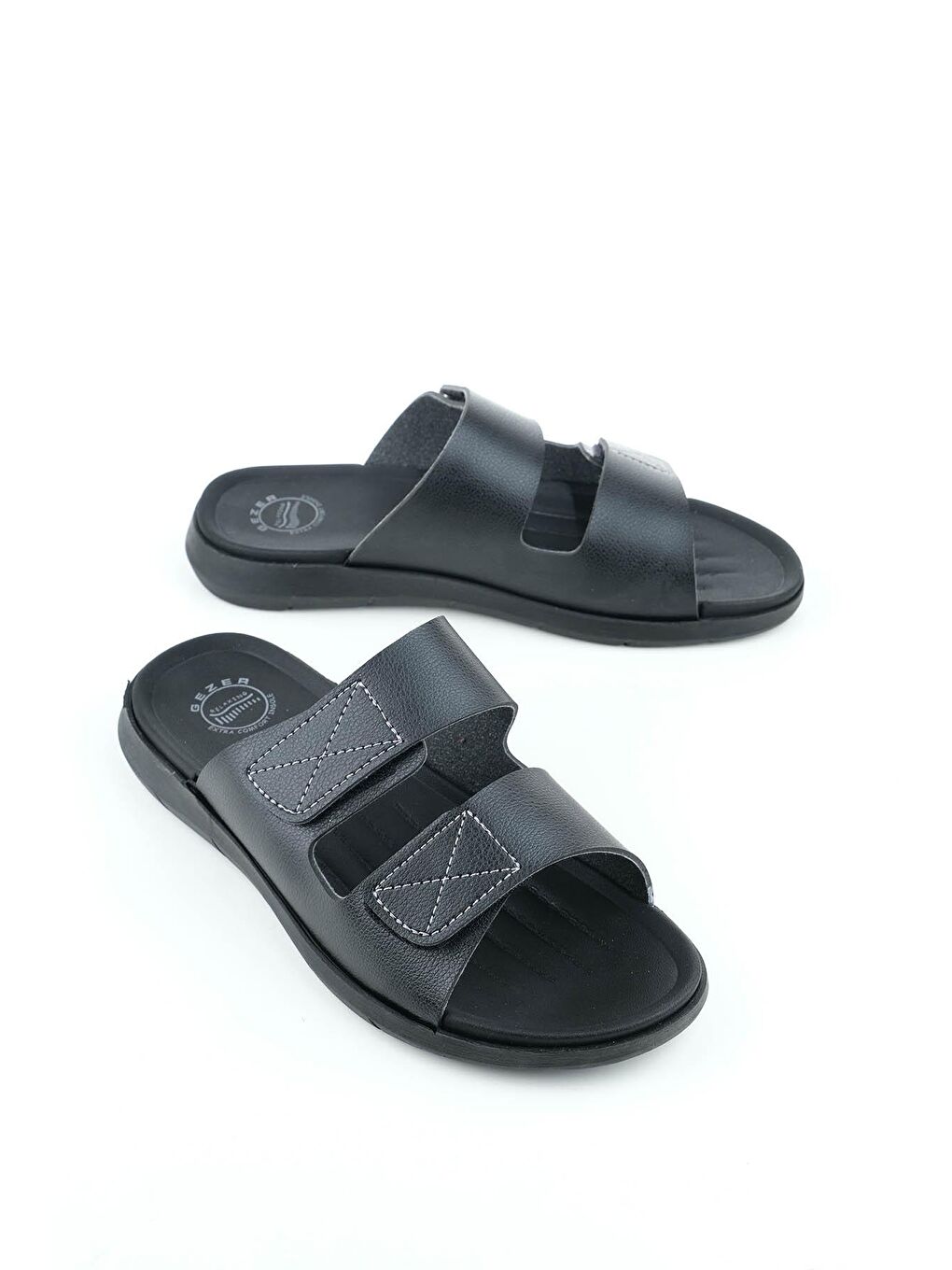 Siyah Yazlık Fuspetli Taban Cırt Cırtlı Ayarlanabilir Erkek Terlik